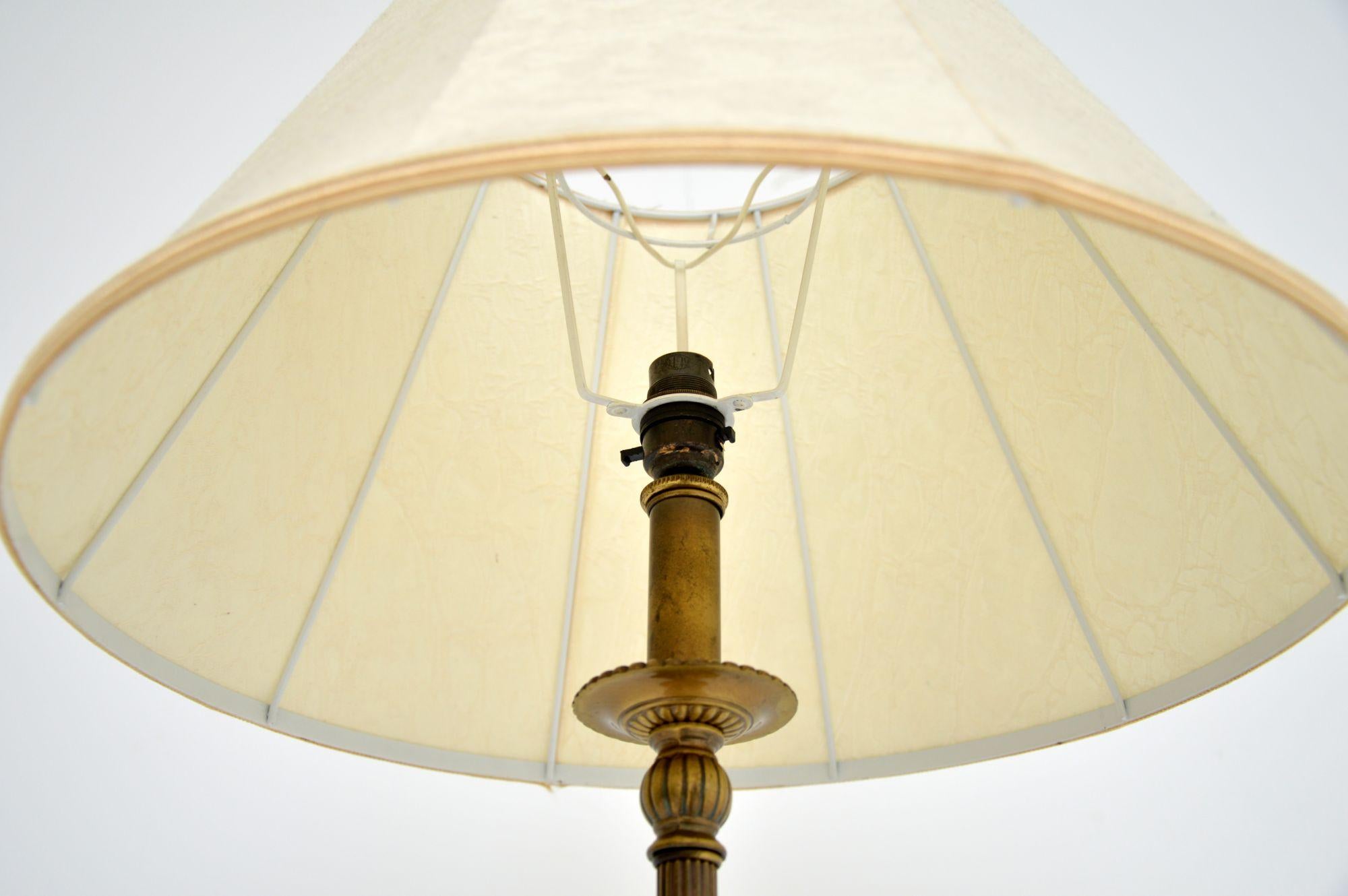 Antique Brass and Mahogany Floor Lamp 2