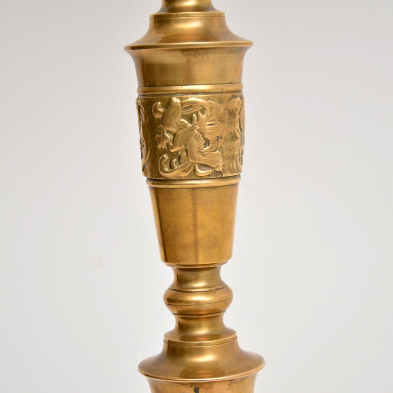 Antique Brass Floor Lamp For Sale 1