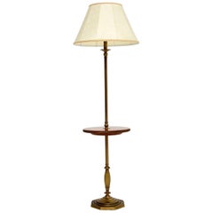Antique Brass and Mahogany Floor Lamp