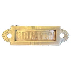 Antique Brass Mail Box Slot Cover, c. 1930's