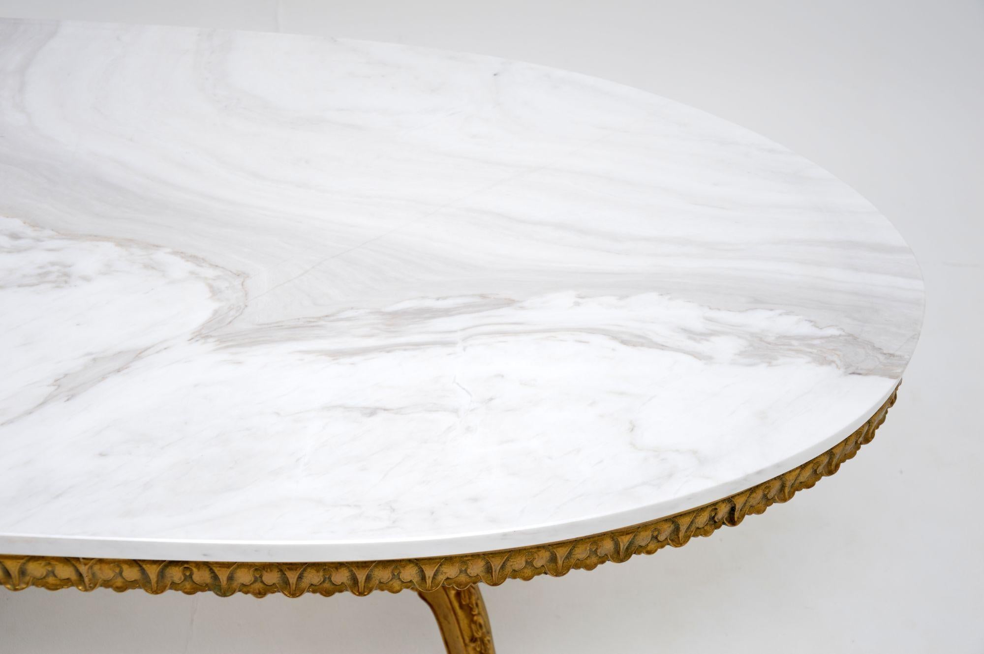 vintage marble and brass coffee table