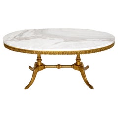 Antique Brass & Marble Coffee Table