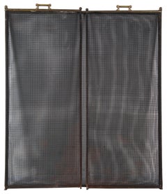 Antique Brass & Mesh 3 Panel Fireplace Folding Fire Screen Hearthware