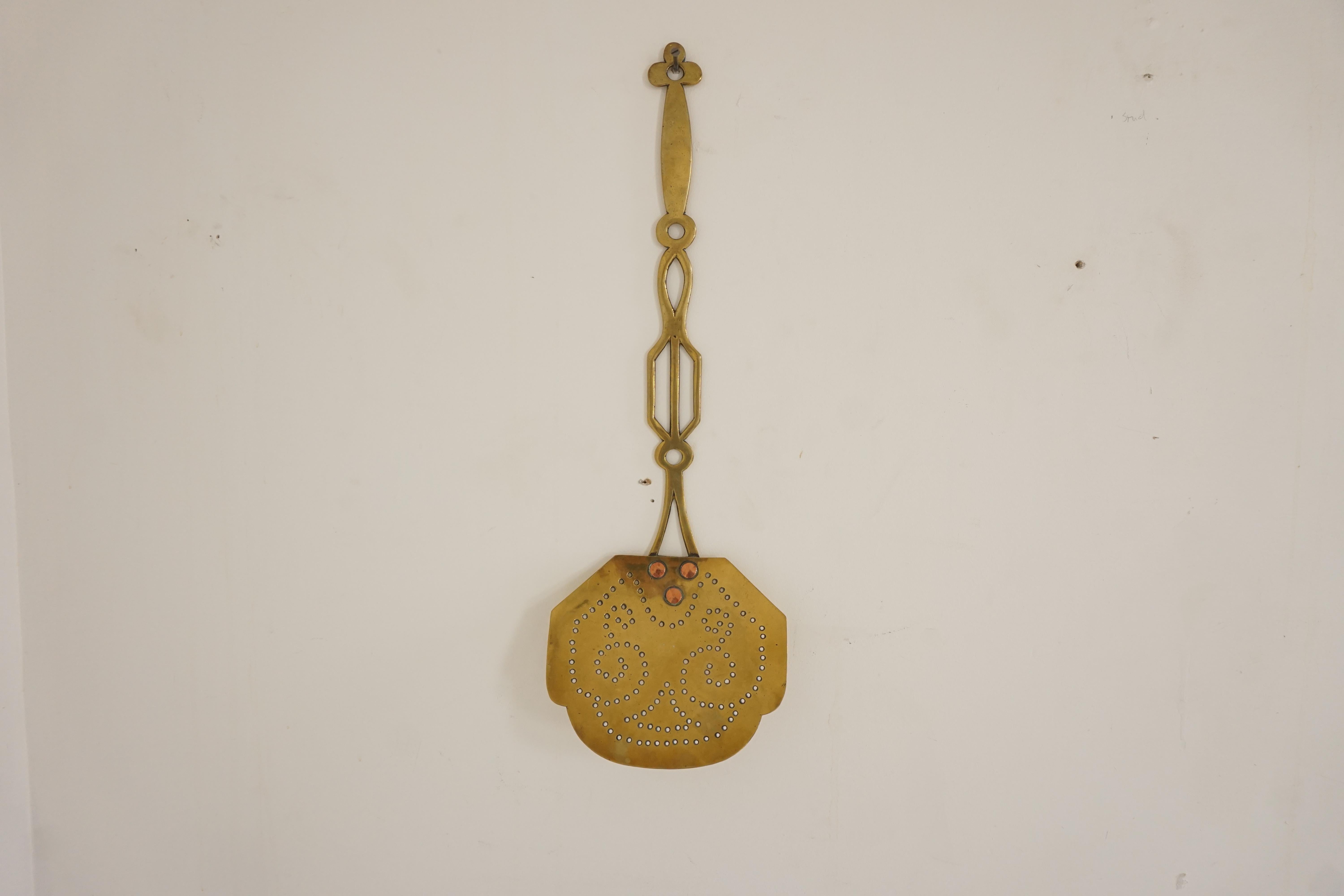 Scottish Antique Brass Milk Skimmer, Victorian, Scotland, 1880