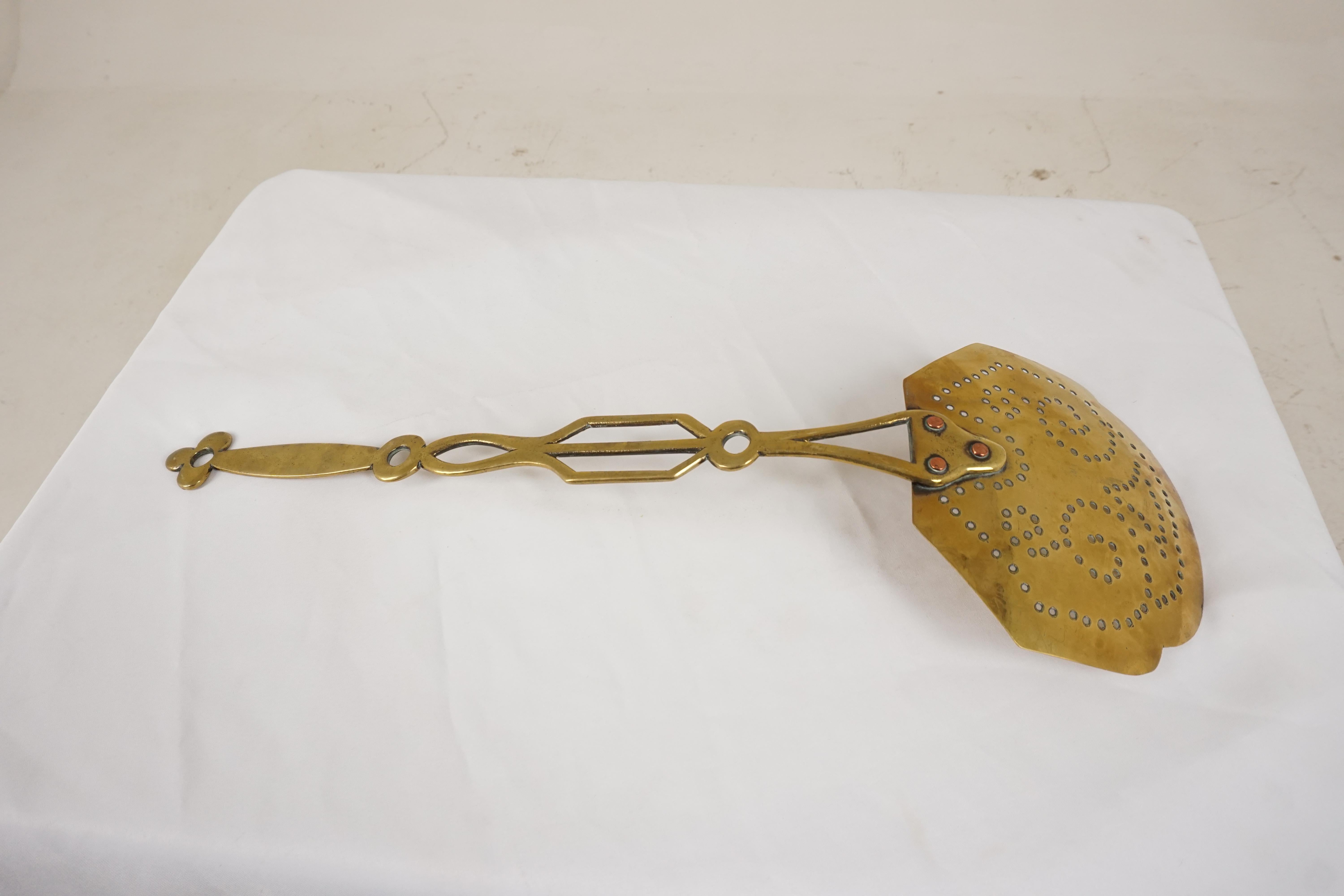 Late 19th Century Antique Brass Milk Skimmer, Victorian, Scotland, 1880