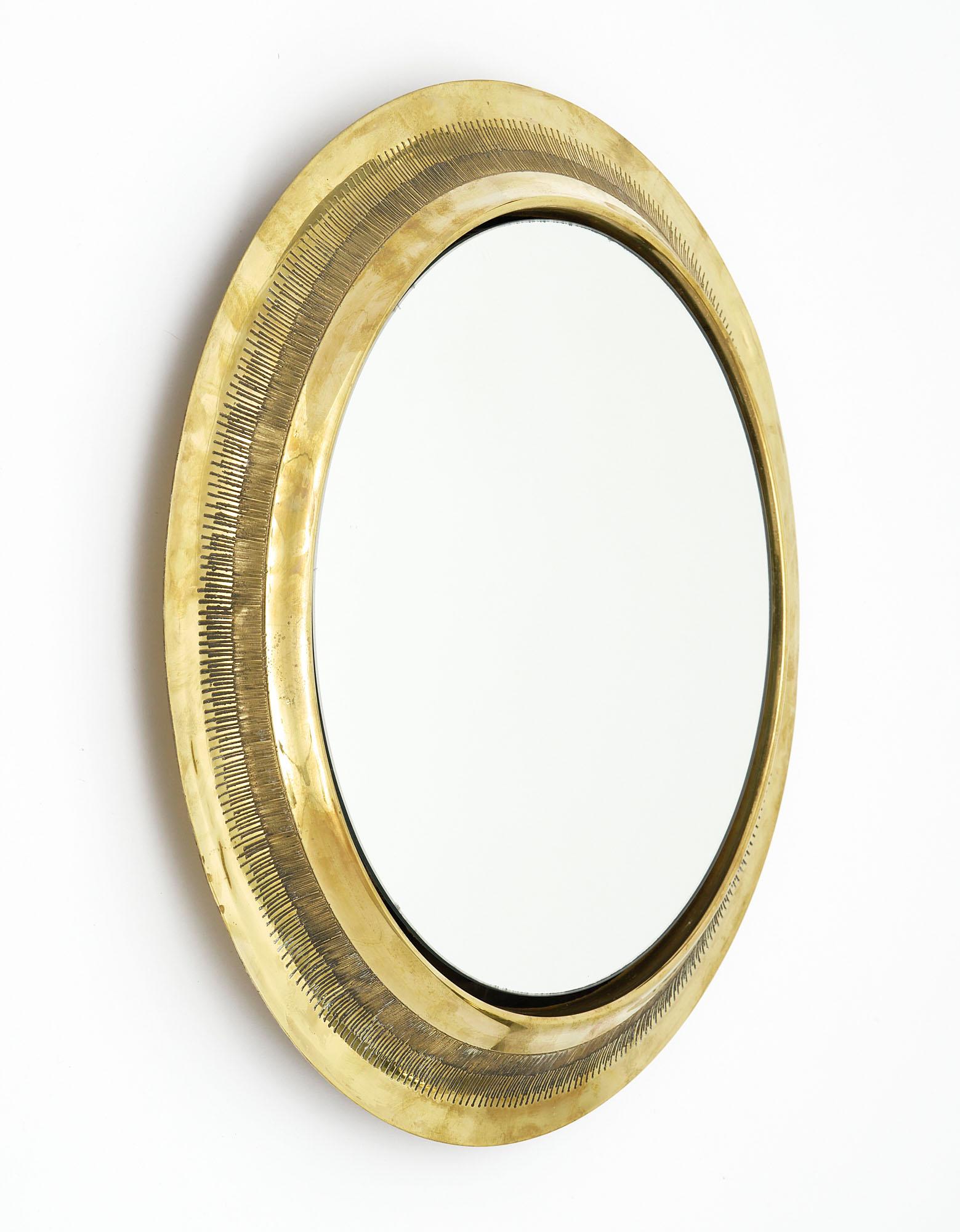 Art Deco Antique Brass Mirror