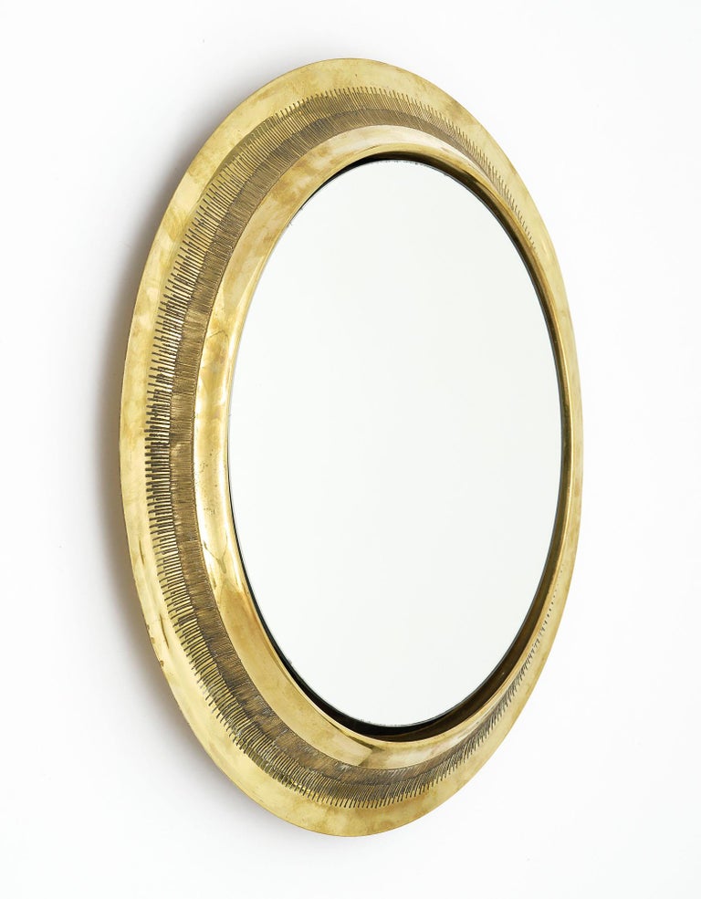 Antique Brass Mirror at 1stDibs