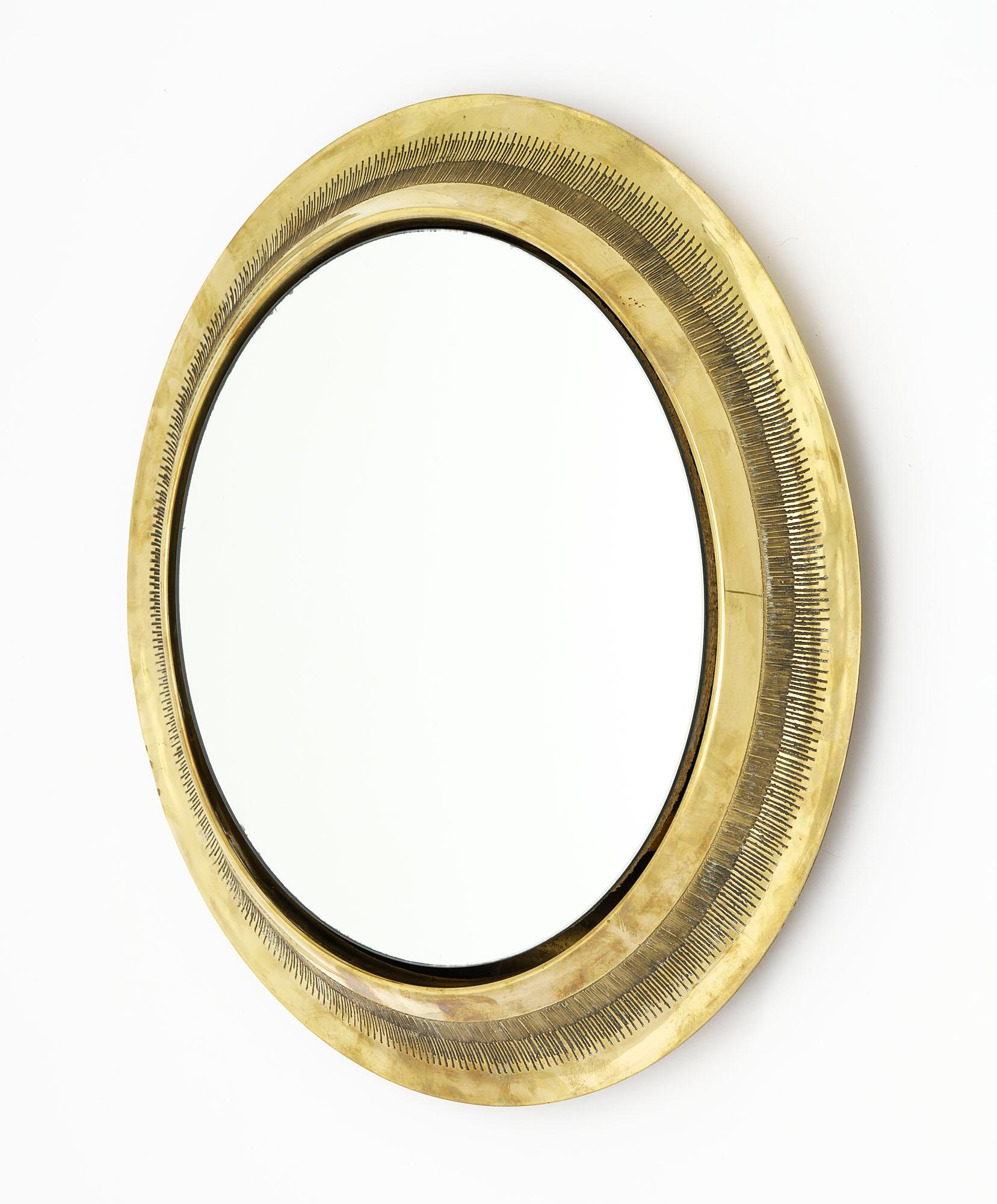 Antique Brass Mirror 2
