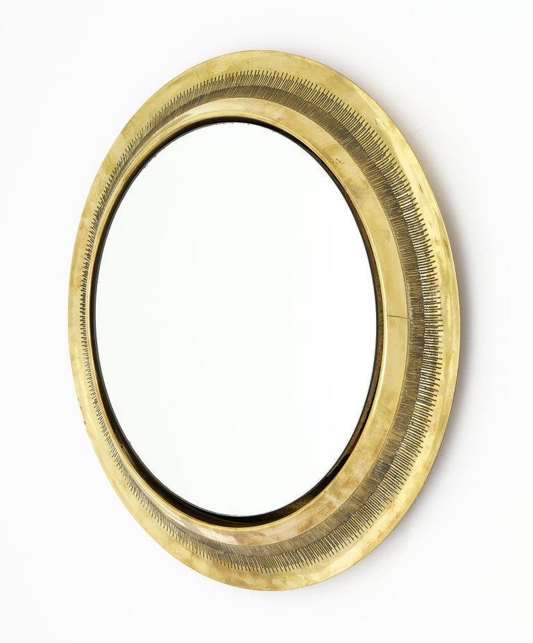 Antique Brass Mirror at 1stDibs