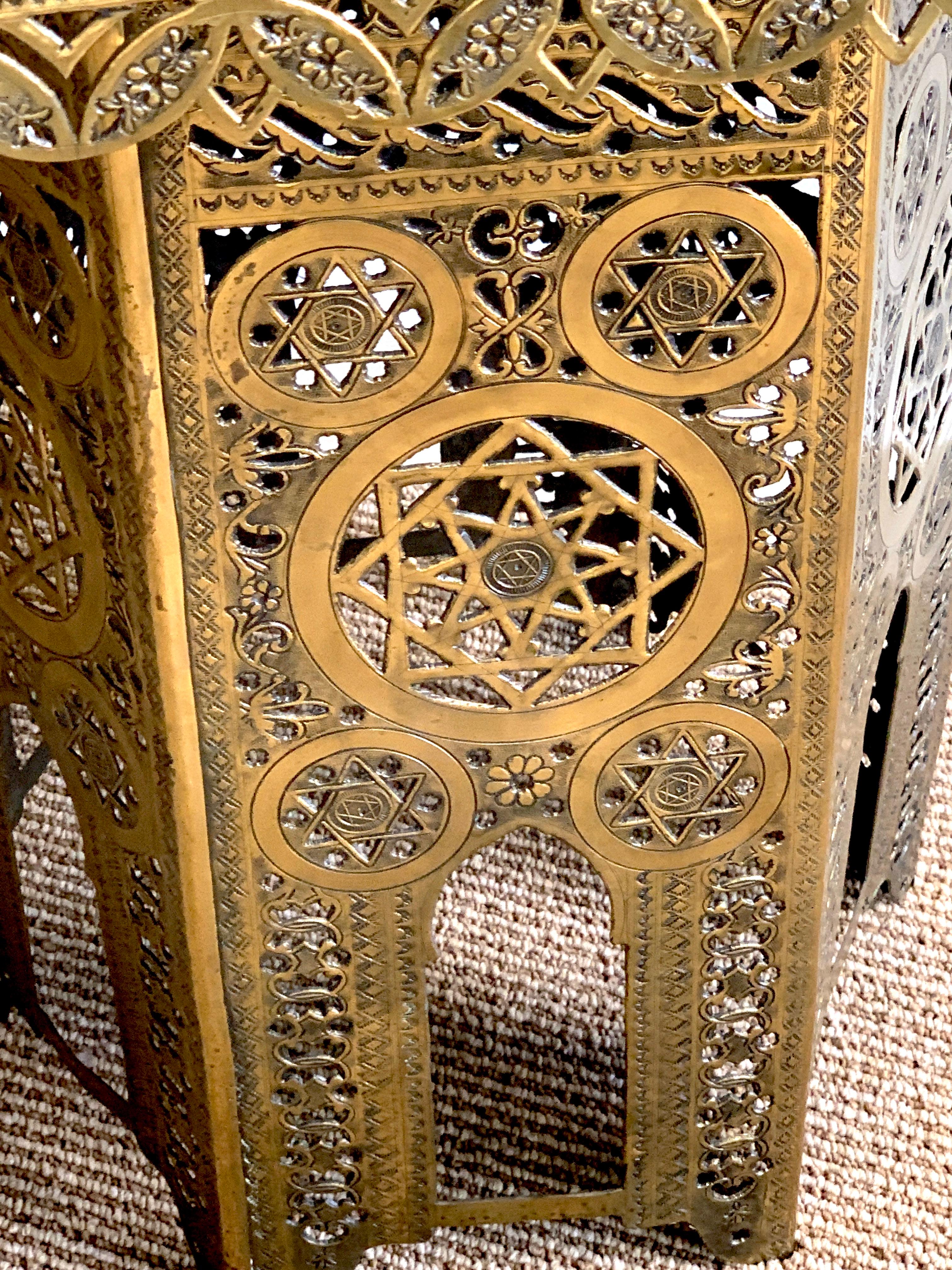 Antique Brass Moorish Side Table 3