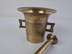 Antique Brass Mortar and Pestle, Austria-Hungary, Circa 1890, Historicism