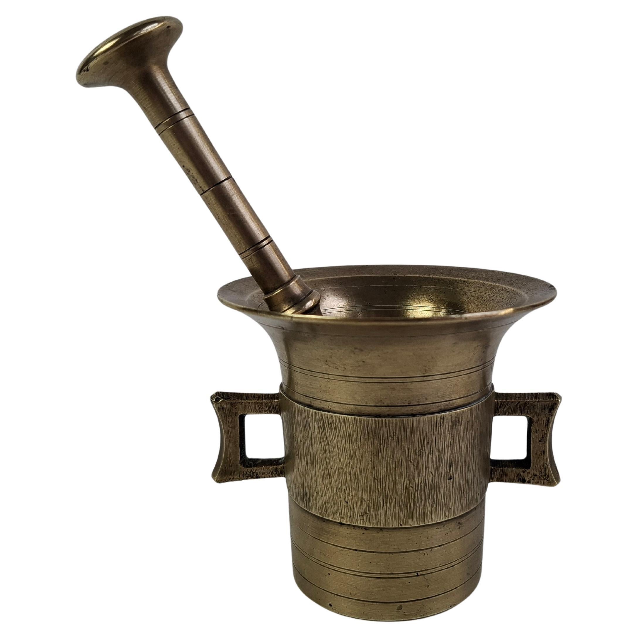 Antique Brass Mortar and Pestle, Austria-Hungary, Circa 1890, Historicism