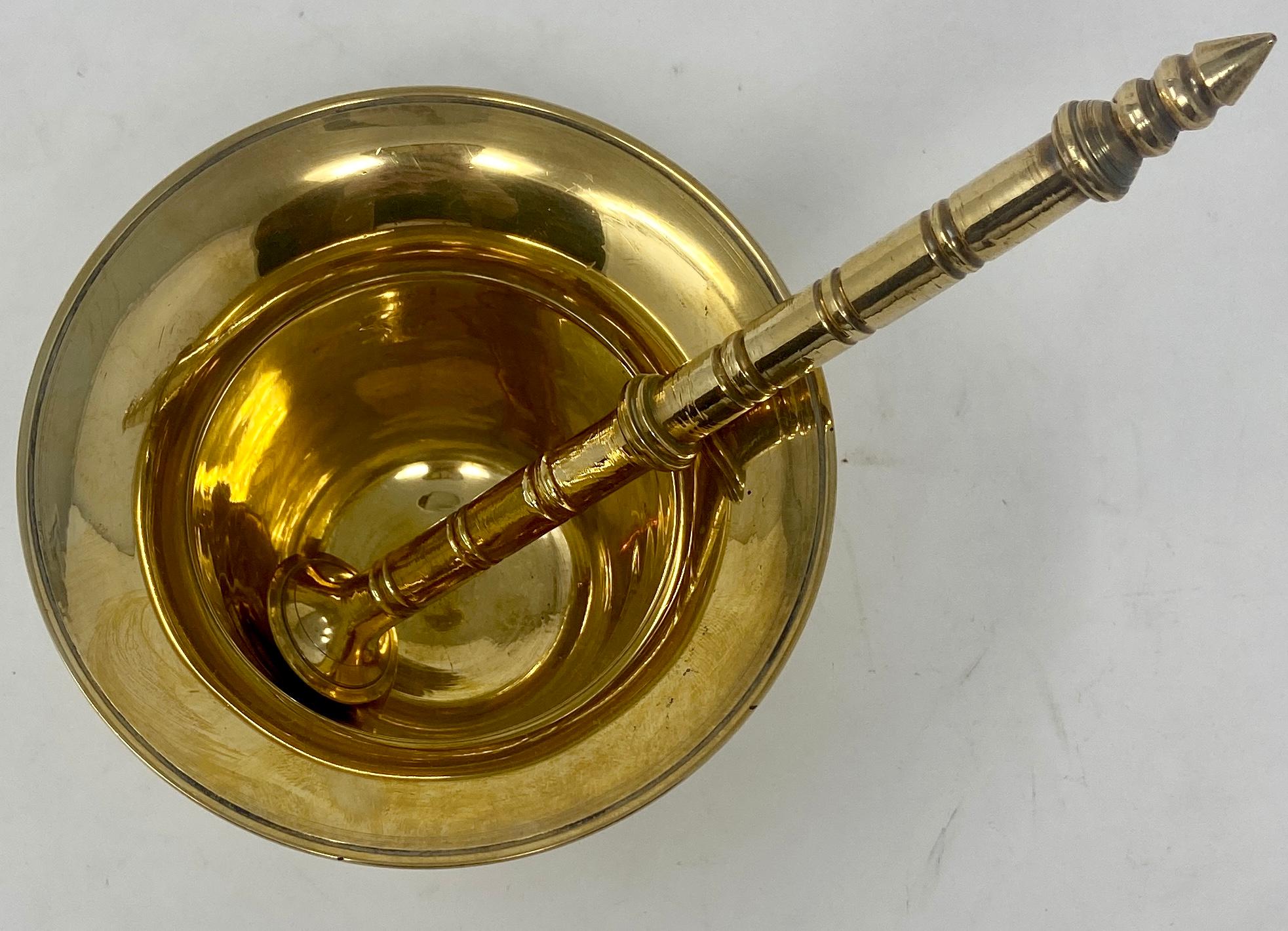 antique brass mortar and pestle