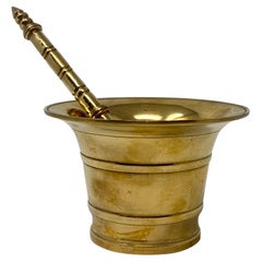 Antique Brass Mortar and Pestle, Circa 1900-1920