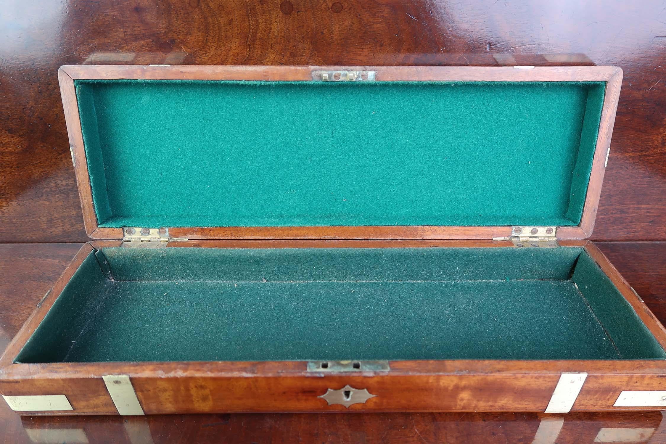 Antique Brass Mounted Campaign Box. English, C.1850 For Sale 1