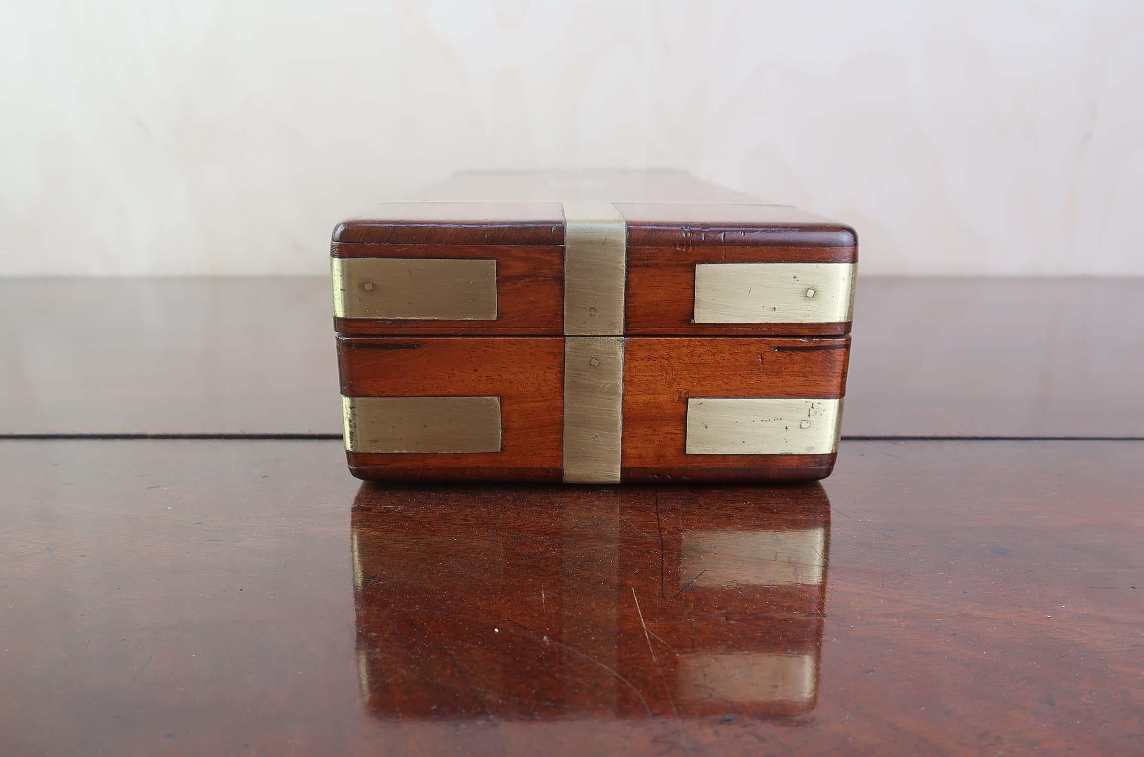 Antique Brass Mounted Campaign Box. English, C.1850 For Sale 2