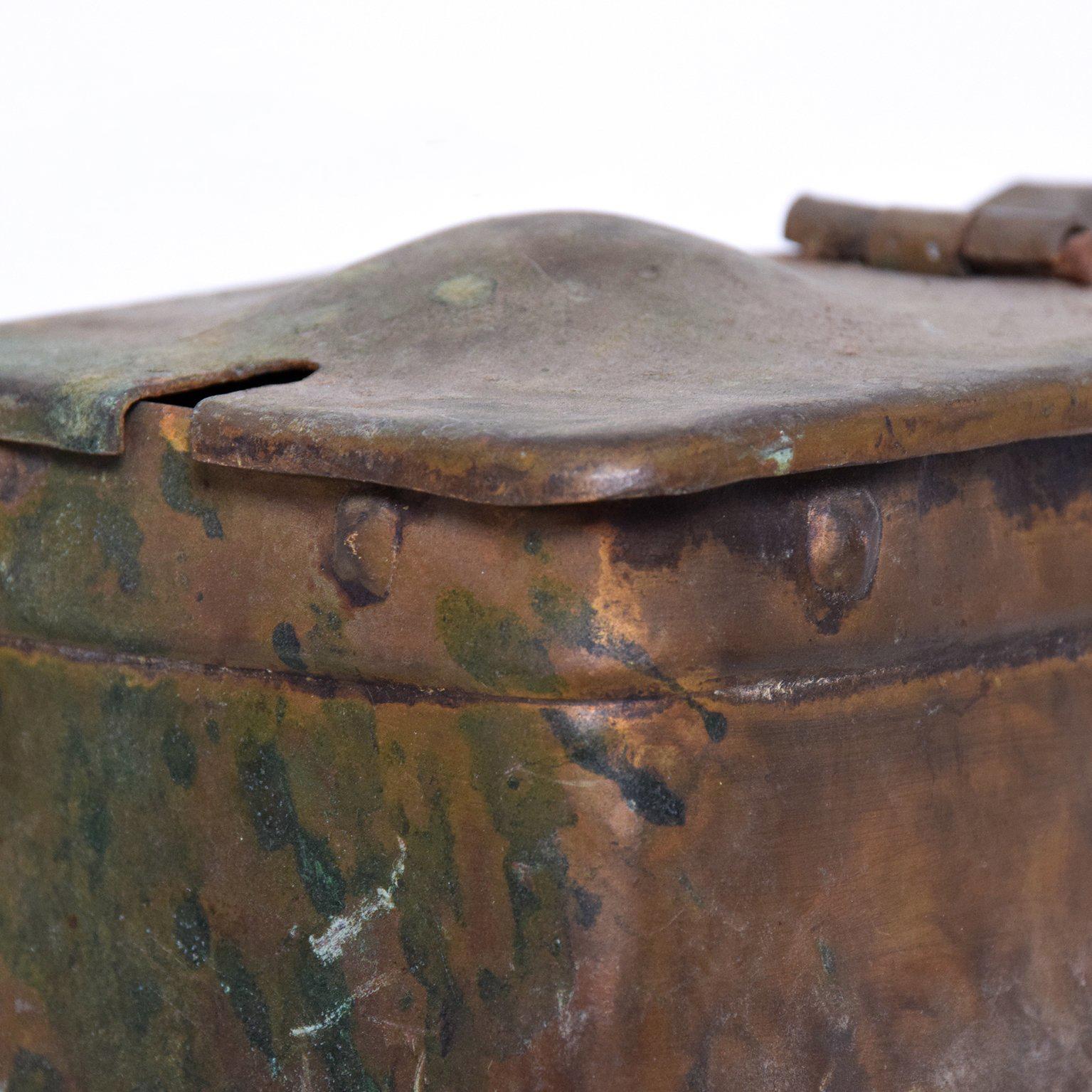 Early 20th Century Antique Brass Mug Container, Pilgrim