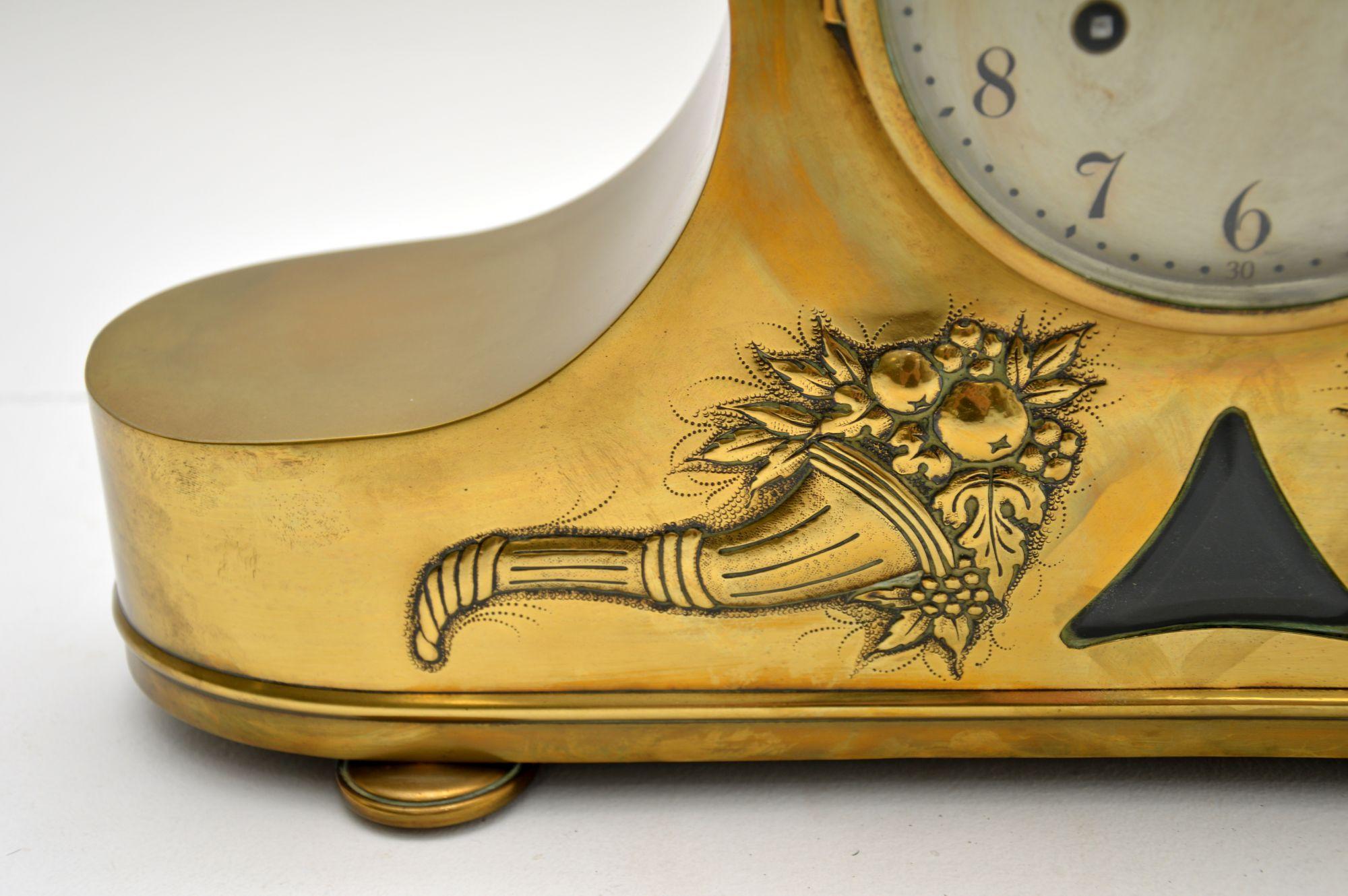 antique brass mantel clock