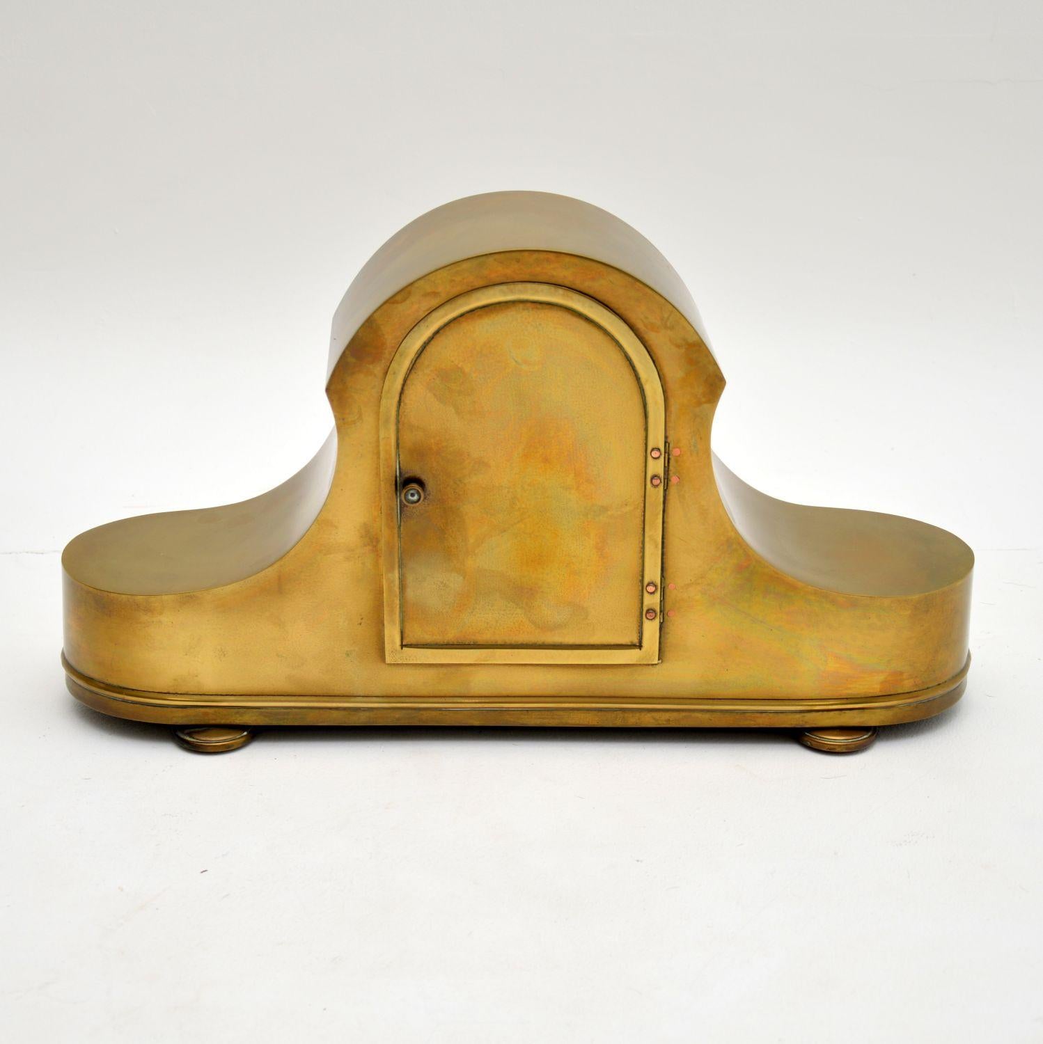 Antique Brass Napoleon Hat Mantel Clock by Junghans 1