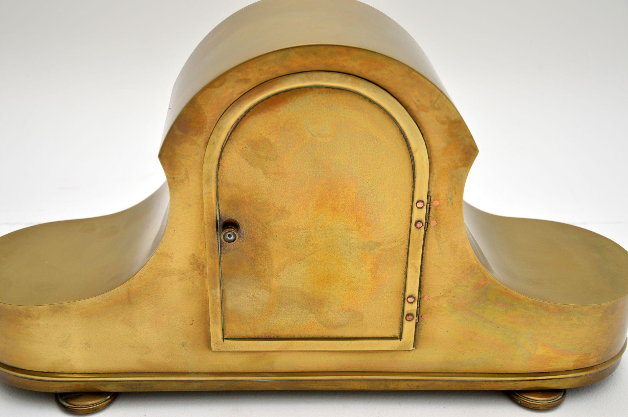 Antique Brass Napoleon Hat Mantel Clock by Junghans 2