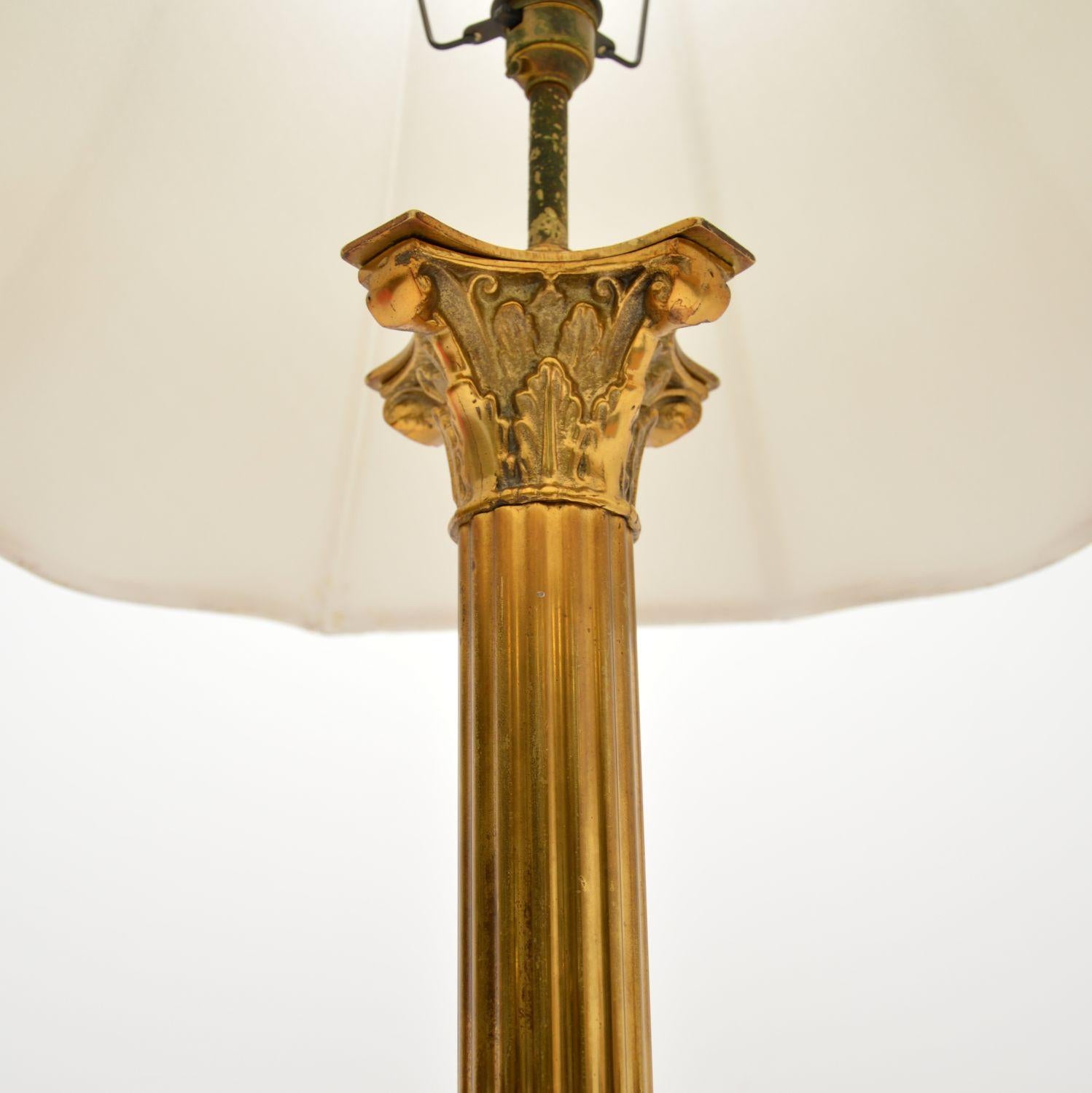 Mid-20th Century Antique Brass Neoclassical Floor Lamp