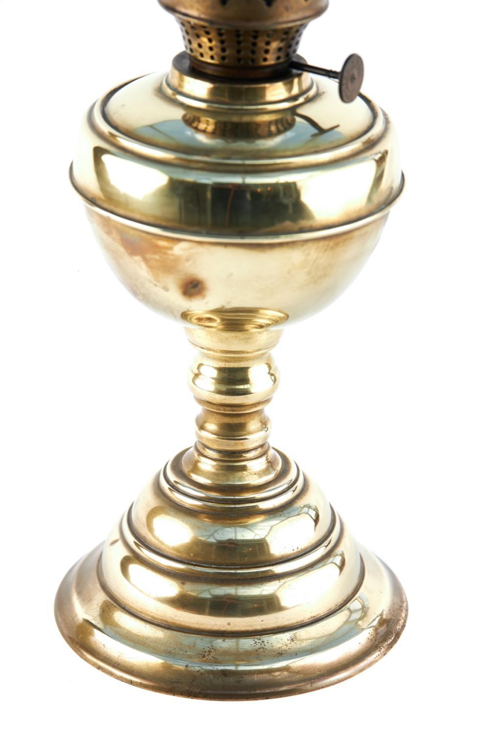 Antique Brass Oil Lamp For Sale 1