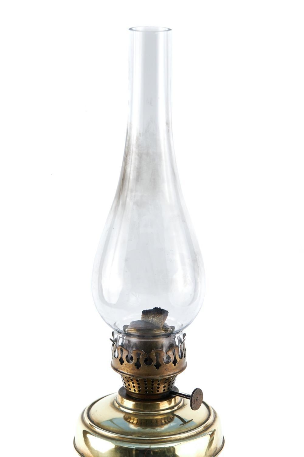 Antique Brass Oil Lamp For Sale 2