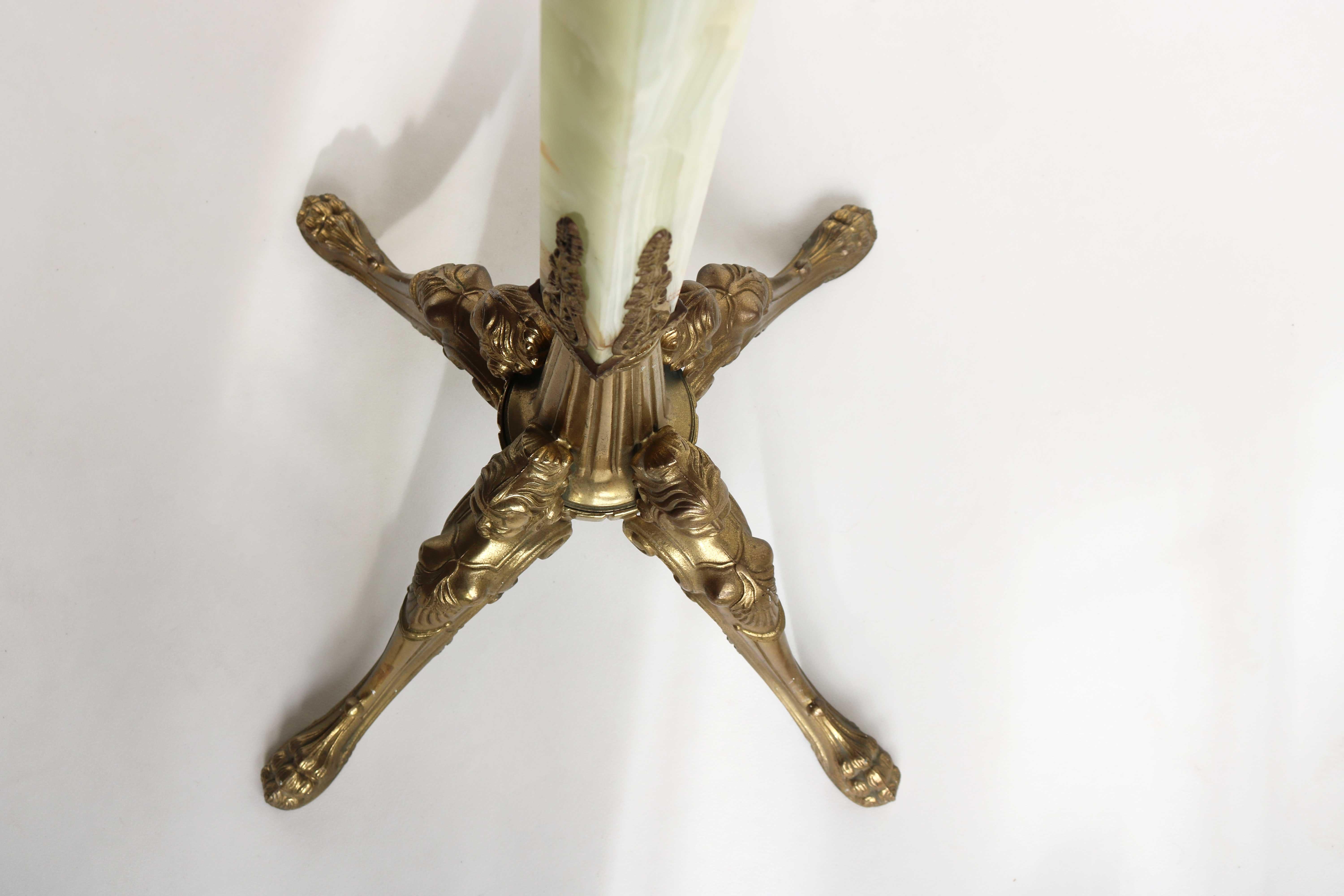 Antique Brass & Onyx Square Marble Coat Hat Rack Hall Tree Stand, Italian, 1960 For Sale 6
