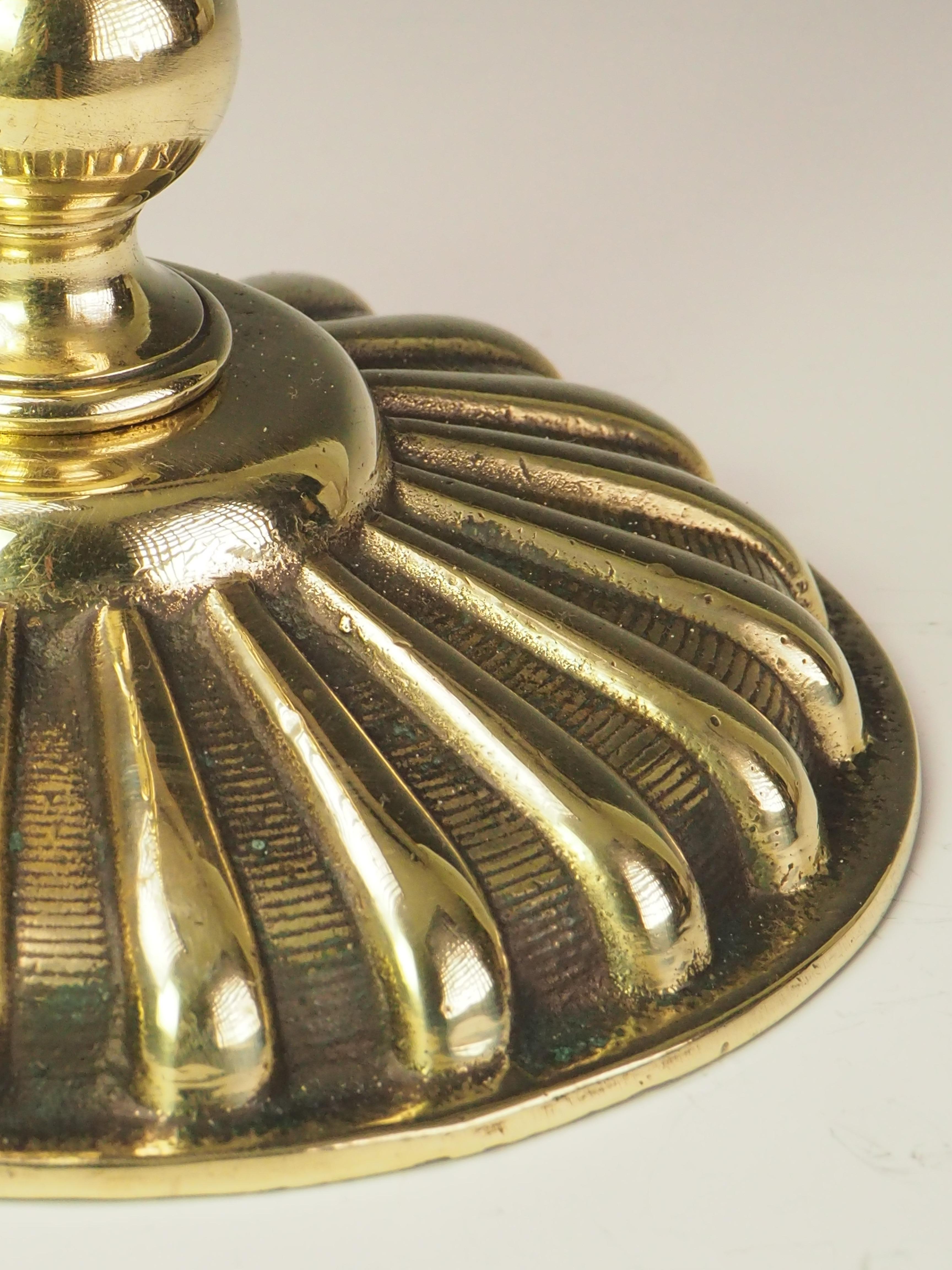 Antique Brass Open Twist Table Lamp For Sale 5