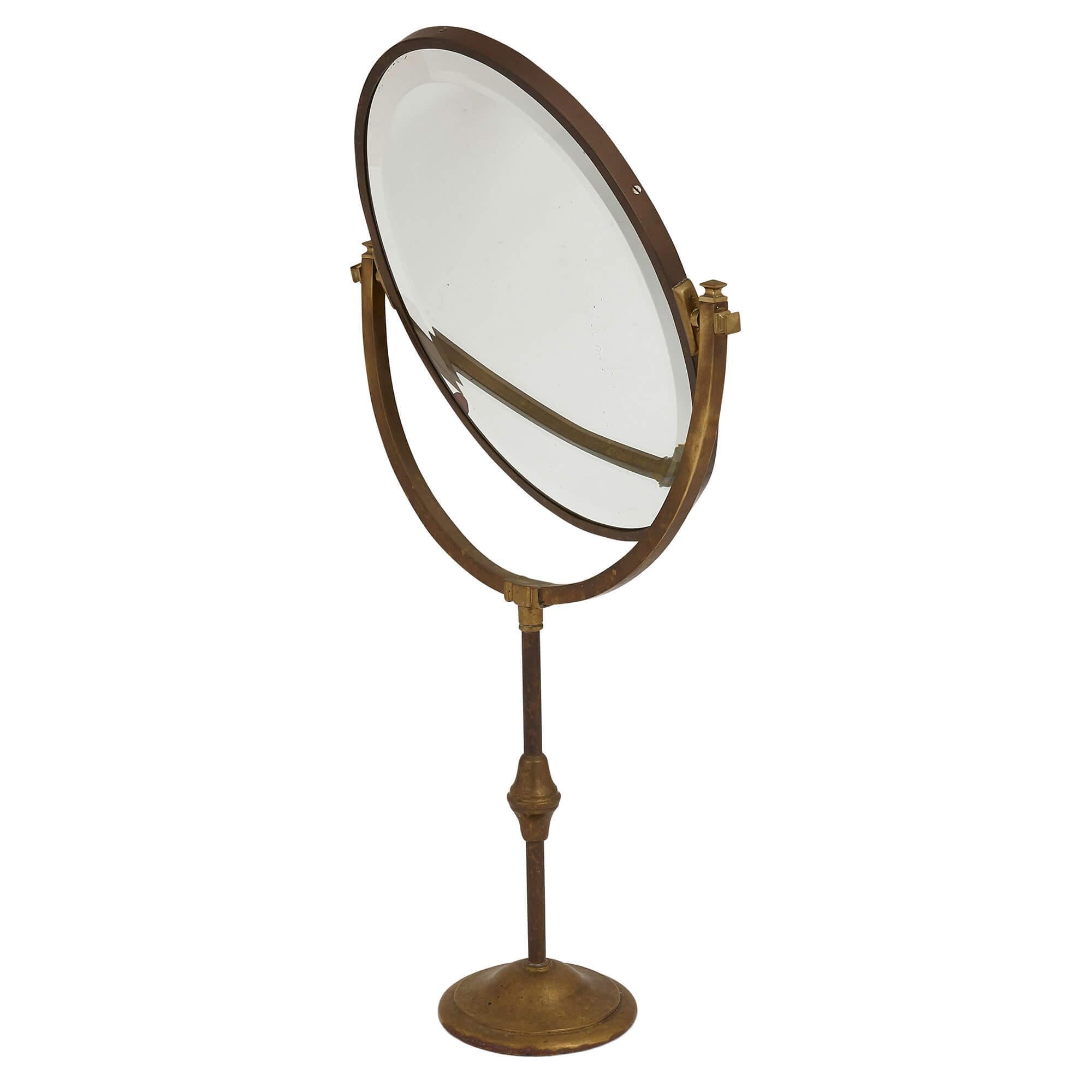 antique brass oval mirror