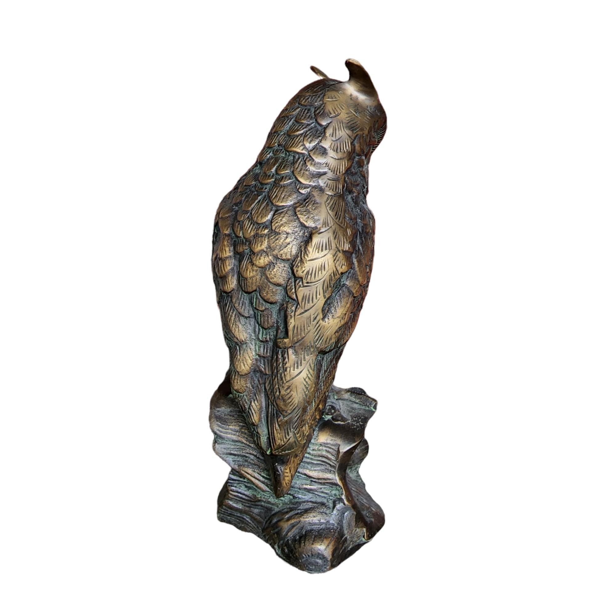 brass owl statue