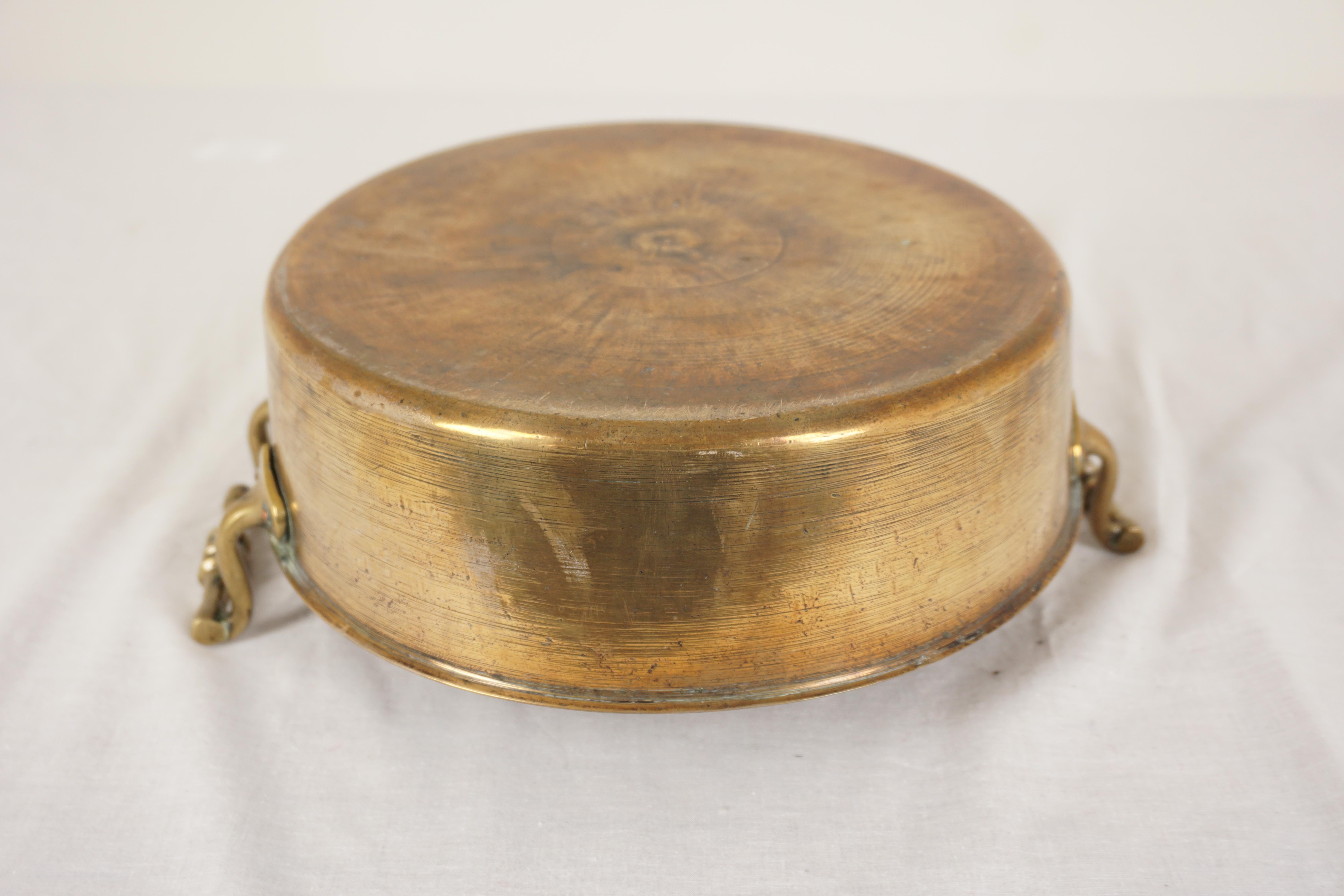 Antique Brass Pan, Victorian Double Handled Pan, Scotland 1880, H1075 For Sale 2
