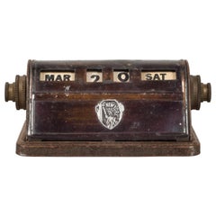 Used Brass Park Sherman Perpetual Desk Calendar c.1920