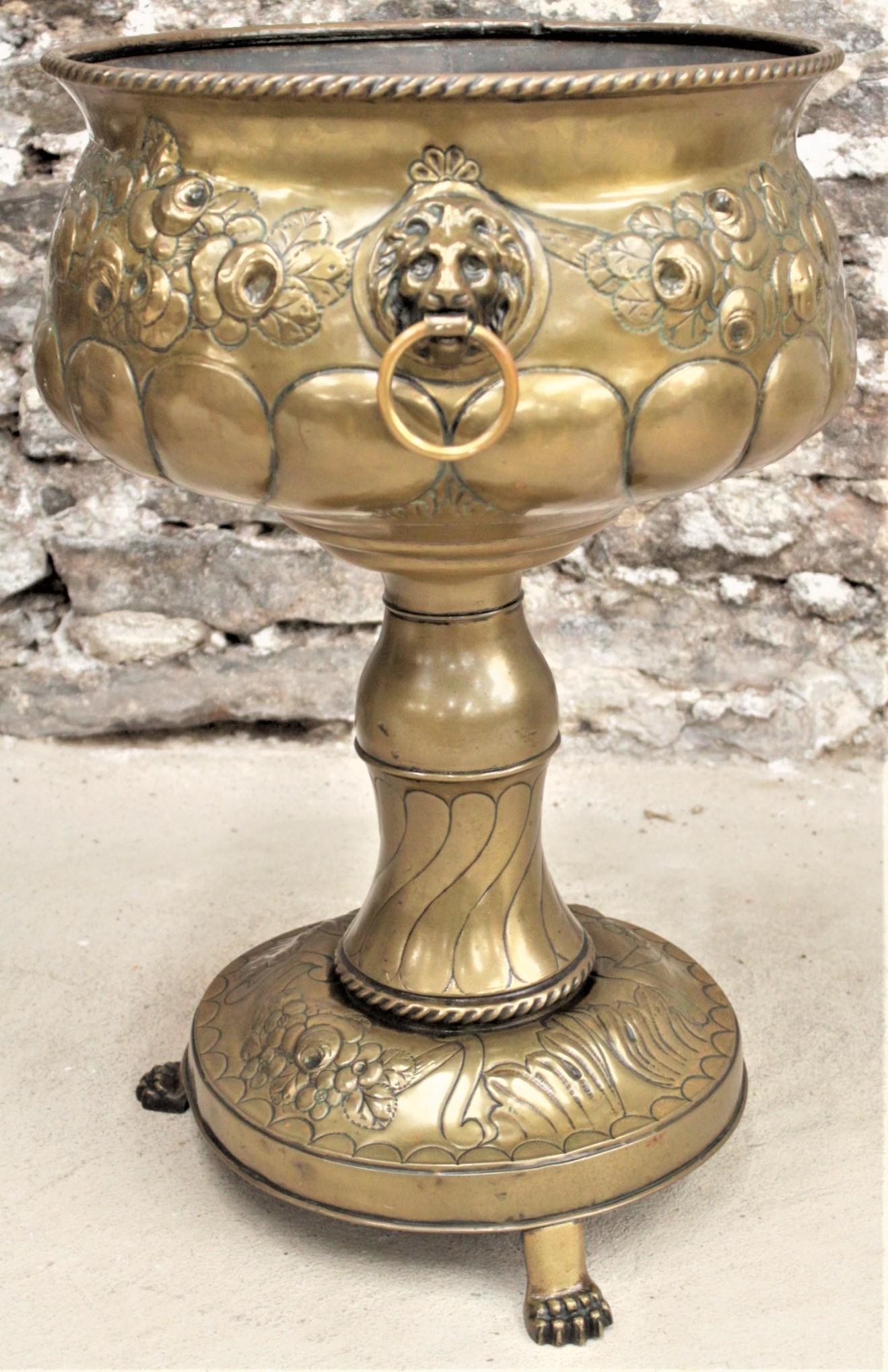 brass footed planter