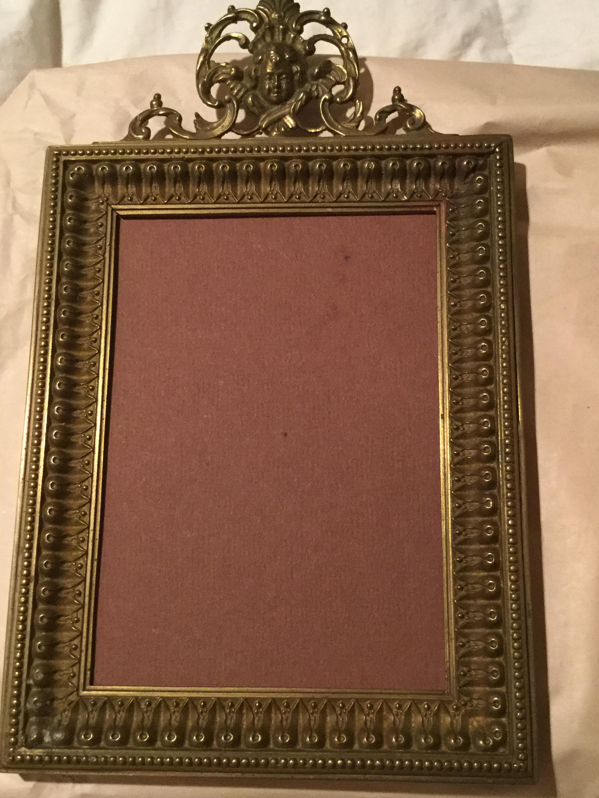 Late 19th Century Antique Brass Picture Frame