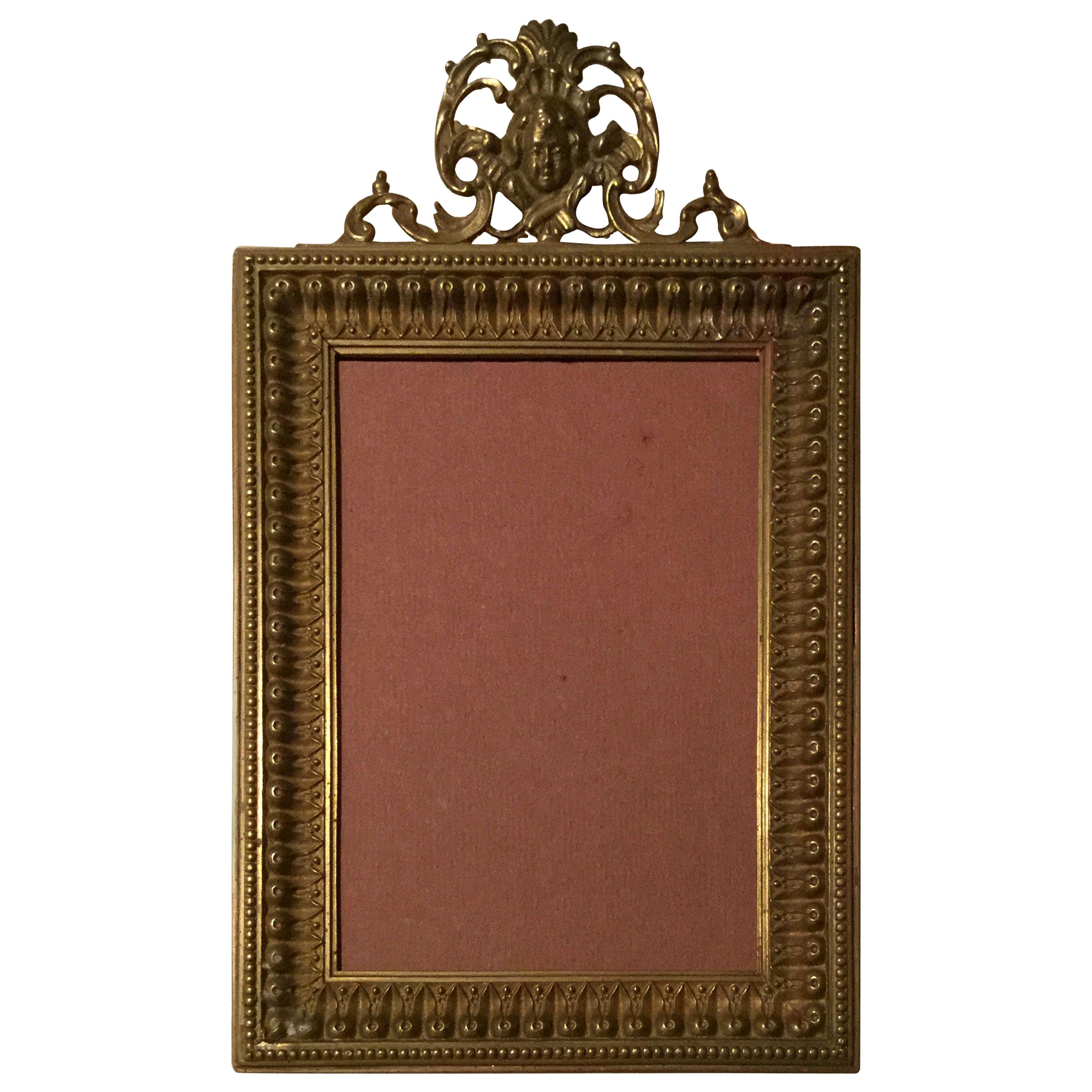 Antique Brass Sword and Shield Picture Frame, circa 1860 For Sale at 1stdibs