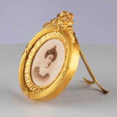 Antiker Bilderrahmen aus Messing, Fotorahmen, Frankreich, um 1880, 5 x 5 cm