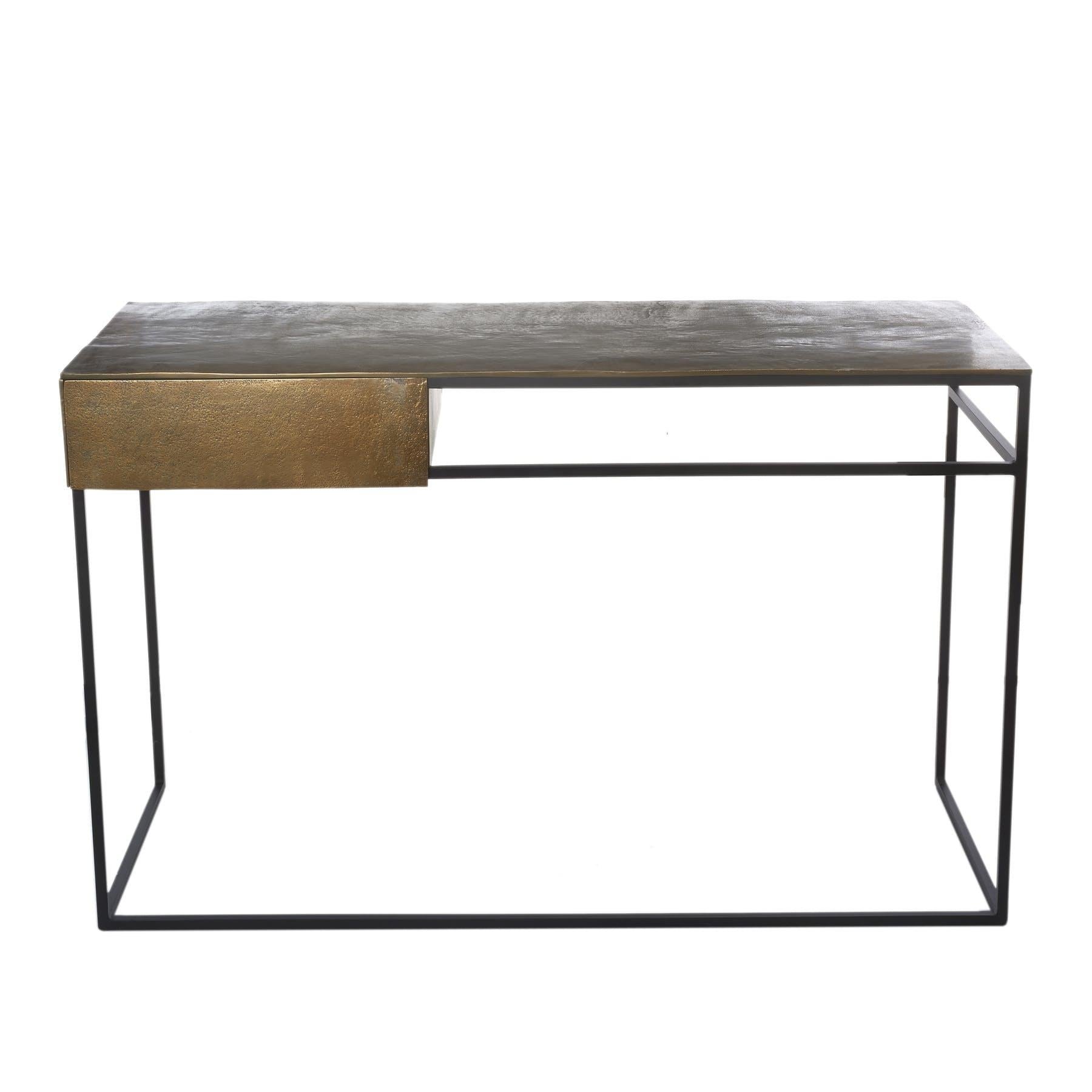 Contemporary Antique Brass-Plated Desk, Pols Potten Studio