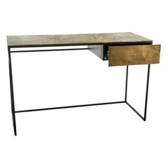 Bureau plaqué en laiton antique:: Pols Potten Studio