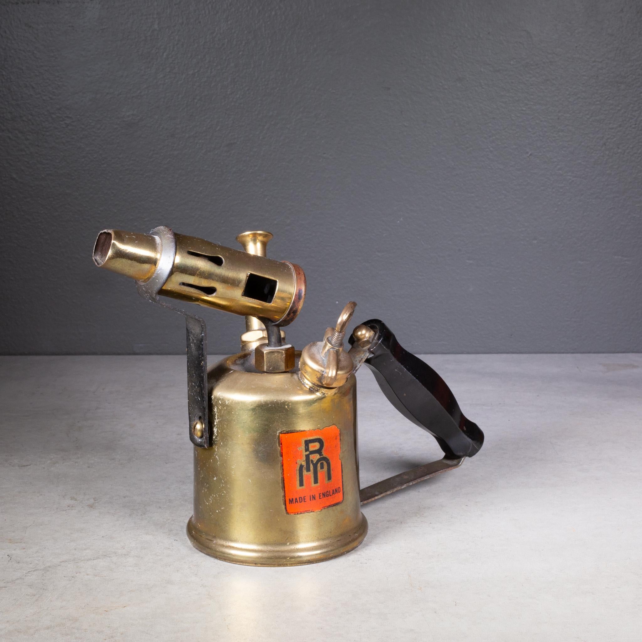 Industriale Antica fiamma ossidrica in ottone del 1900 circa, prodotta in Inghilterra in vendita