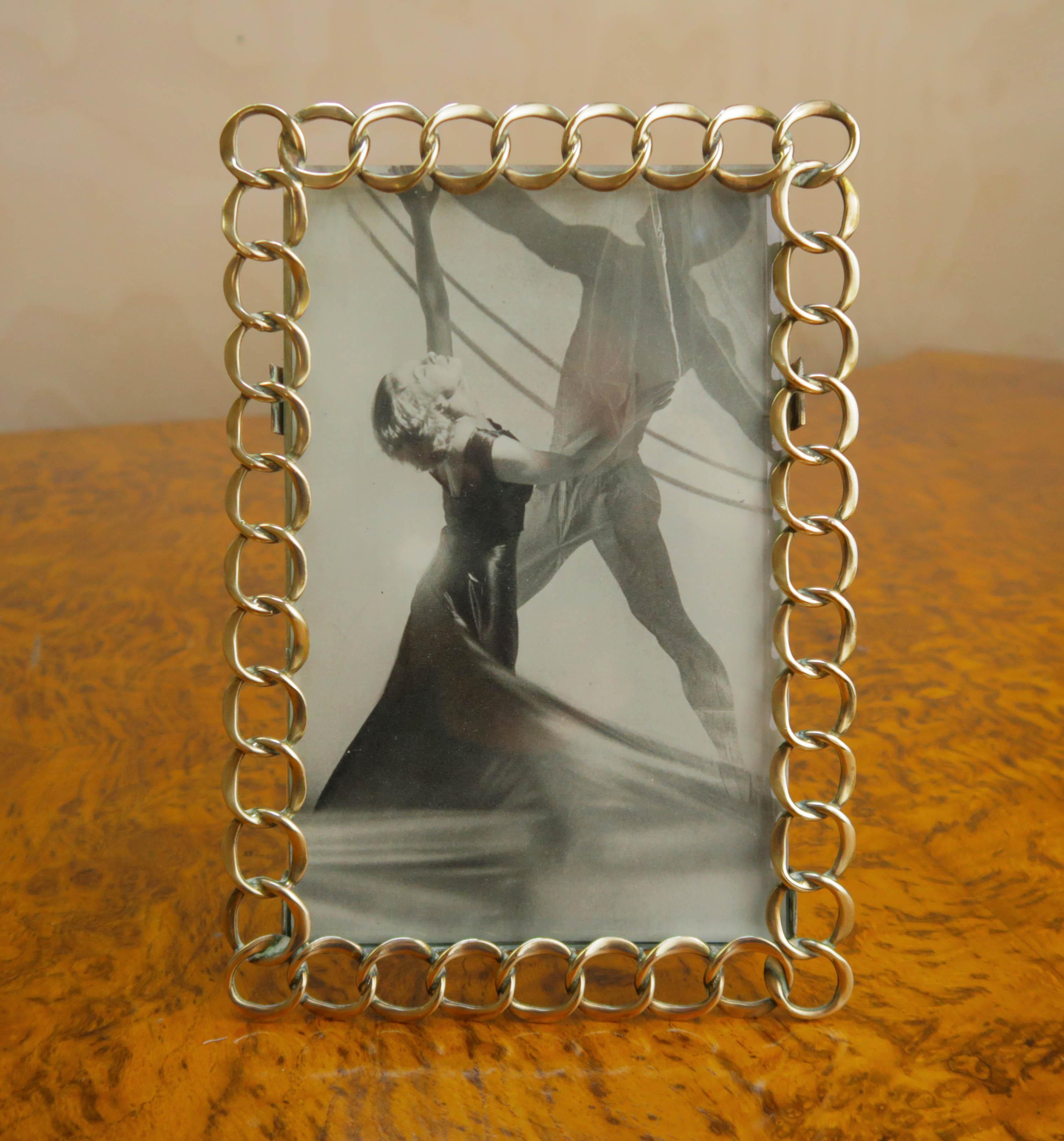 Edwardian Antique Brass Ring Photograph Frame. English, C.1910