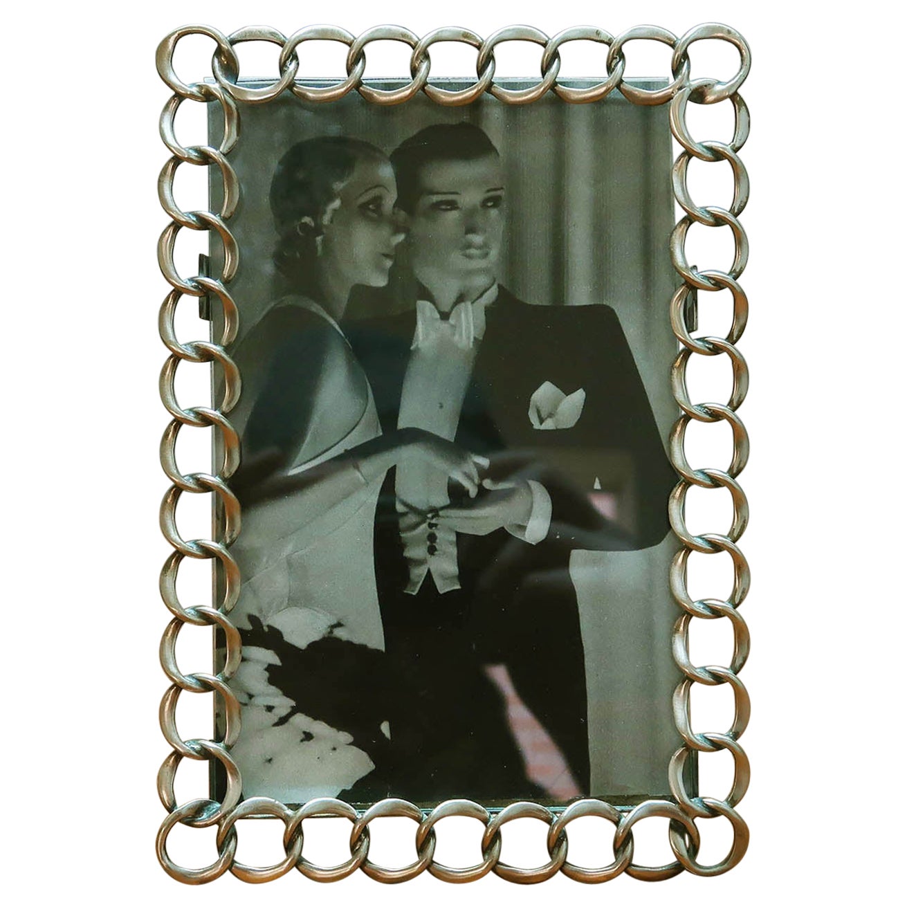Antique Brass Ring Photograph Frame. English, C.1910