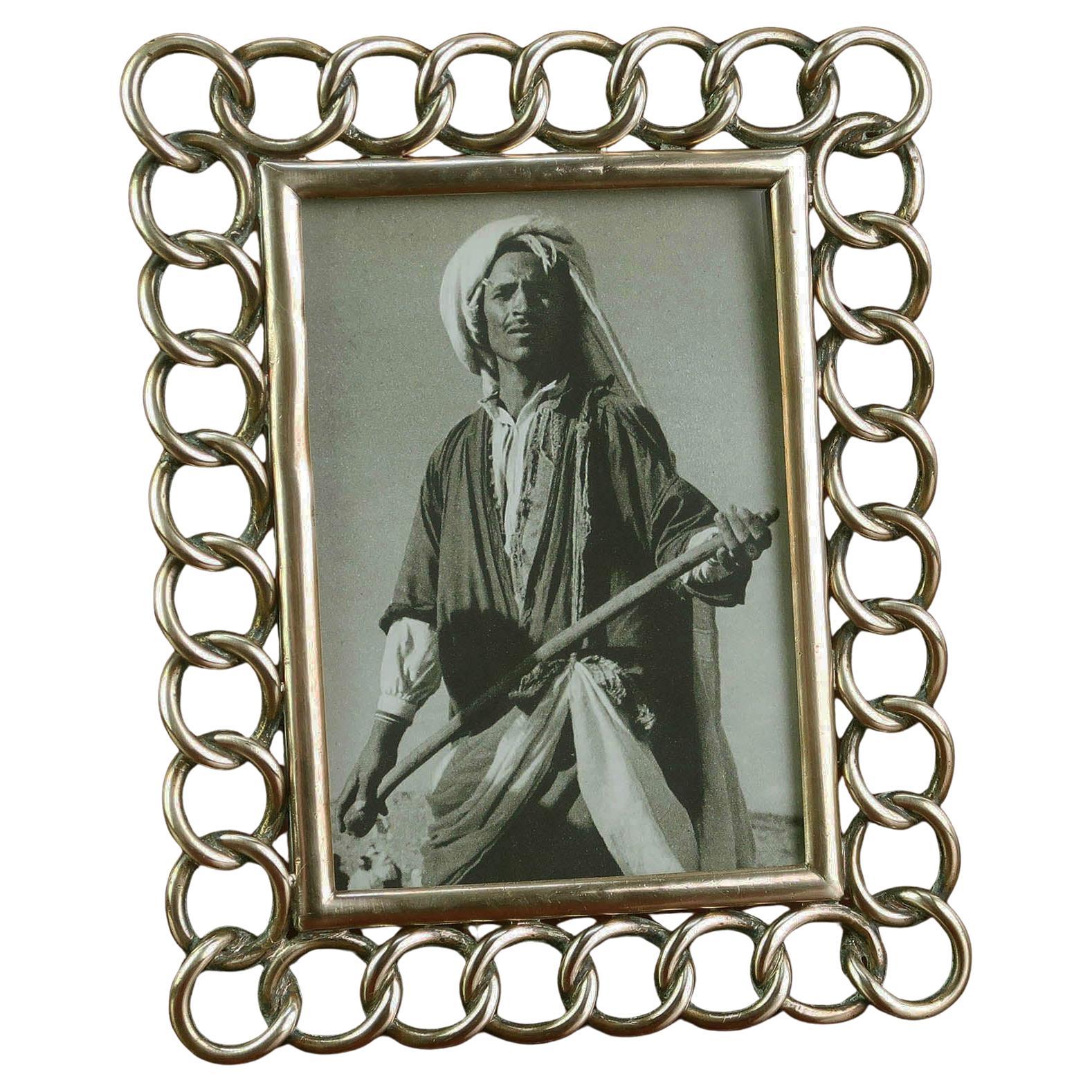 Antique Brass Ring Photograph Frame. English, Late 19th Century For Sale