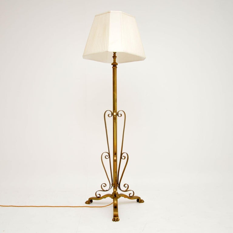 Antique Brass Rise And Fall Floor Lamp Stand For Sale At 1stdibs