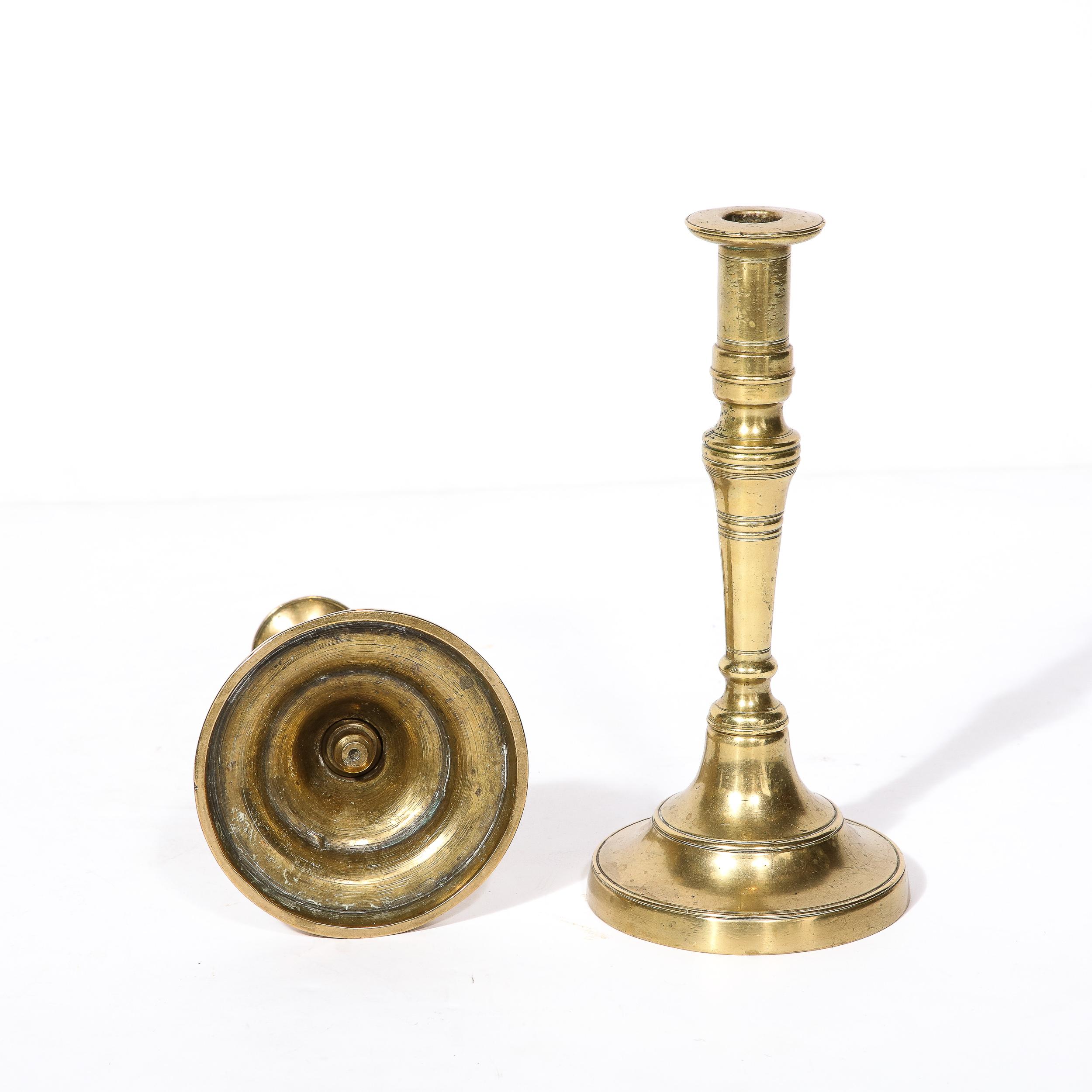 Antique Brass Sabbath Candle Holders For Sale 5