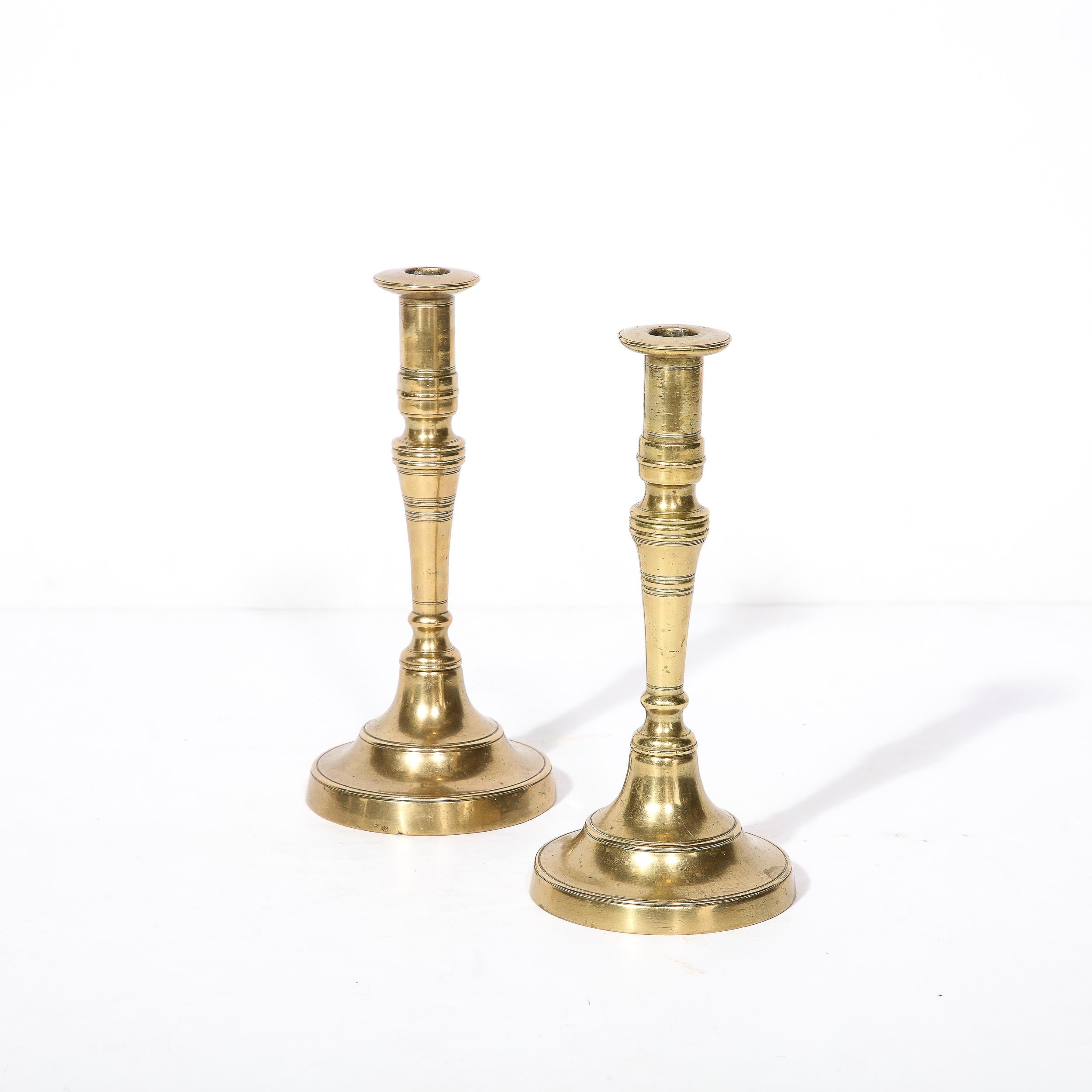 Antique Brass Sabbath Candle Holders For Sale 6