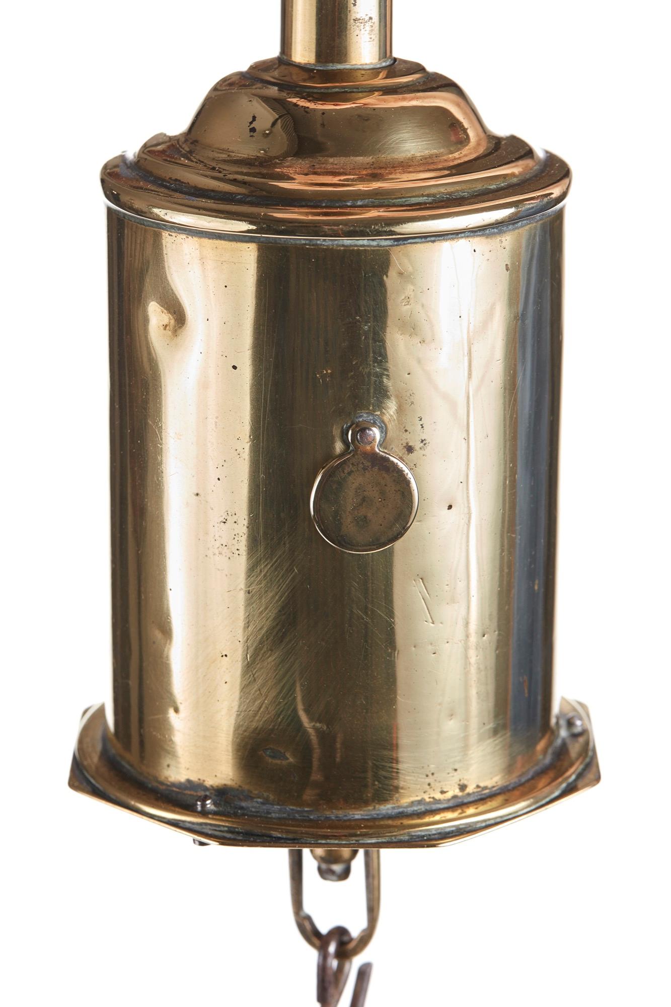 An unusual antique brass salters clockwork roasting jack. The Victorians used these splendid brass clockwork jacks for spinning roasting joints of meat slowly round in front of a fire. In full working order with original key.
  