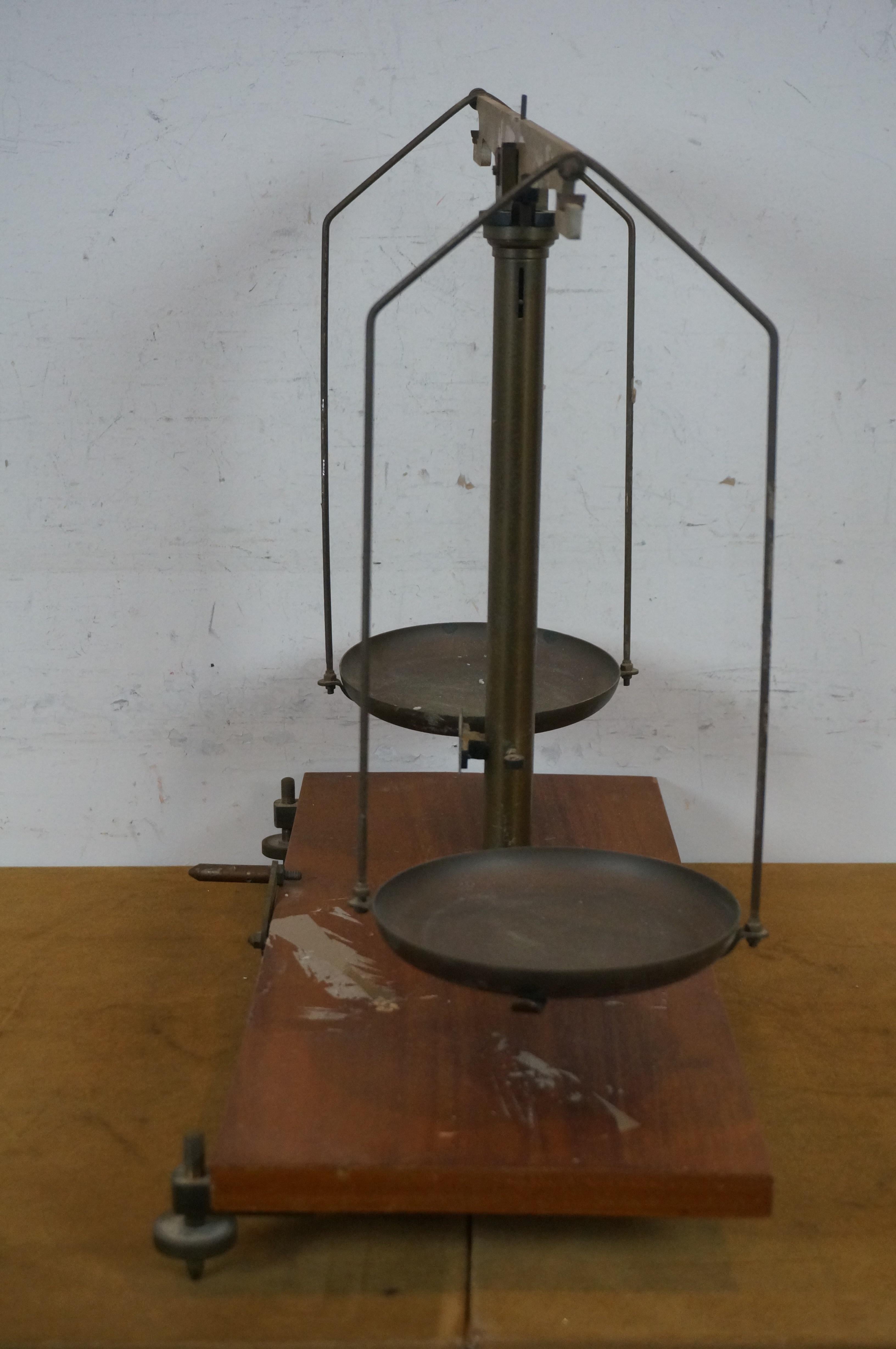 Antique Brass Scientific Pharmacy Apothecary Pan Balance Scale 19