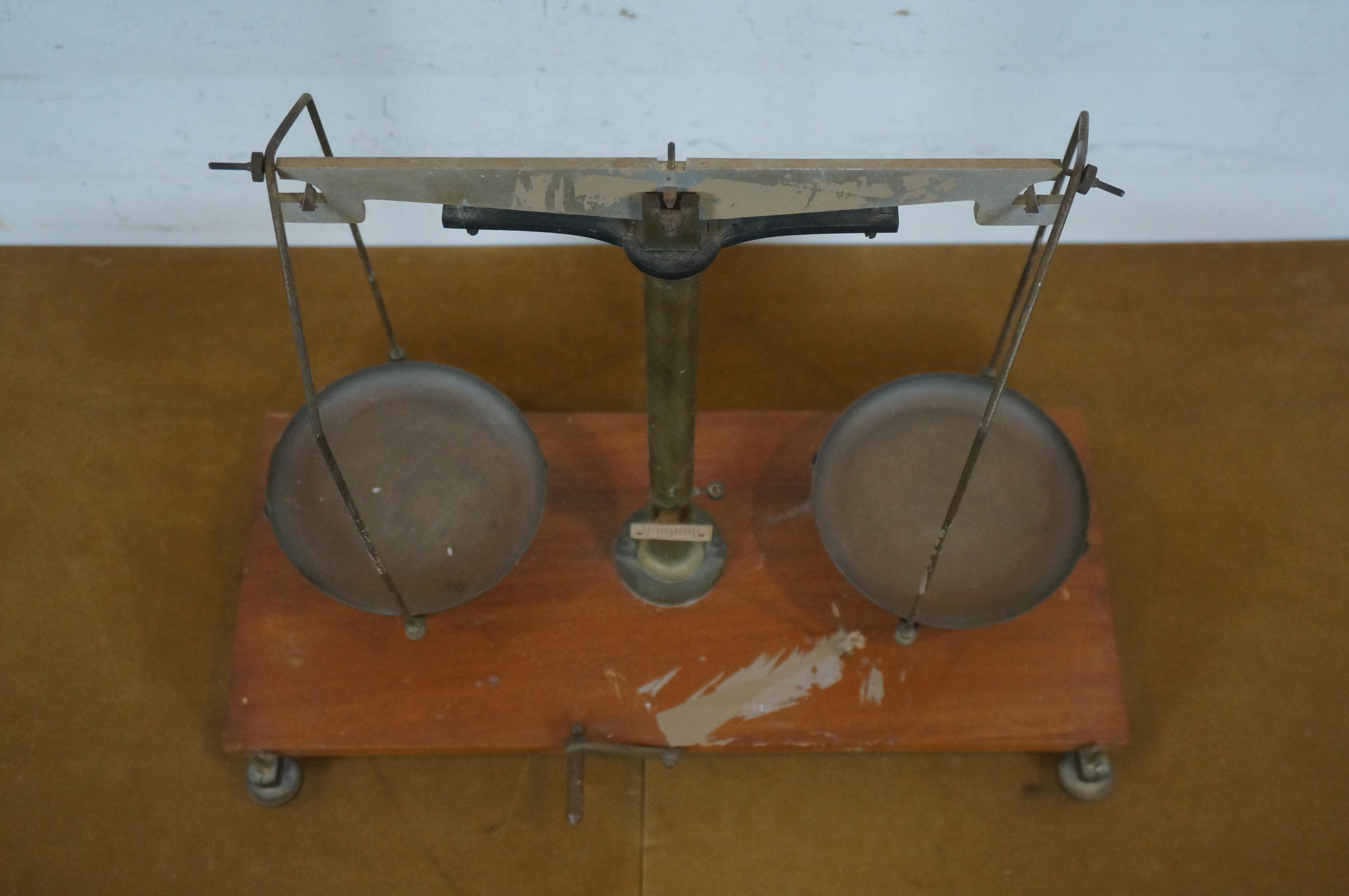 Antique Brass Scientific Pharmacy Apothecary Pan Balance Scale 19