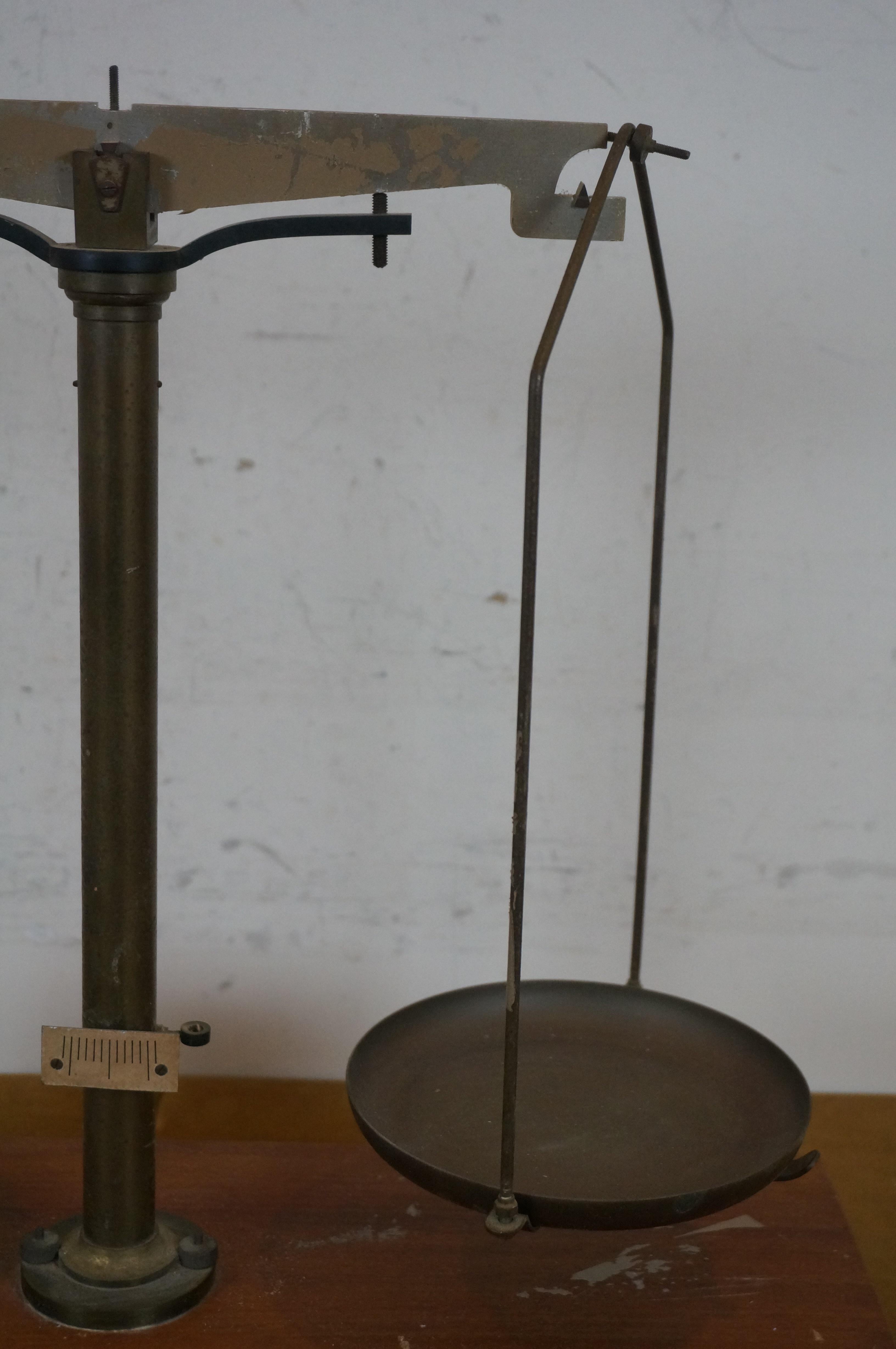 Antique Brass Scientific Pharmacy Apothecary Pan Balance Scale 19